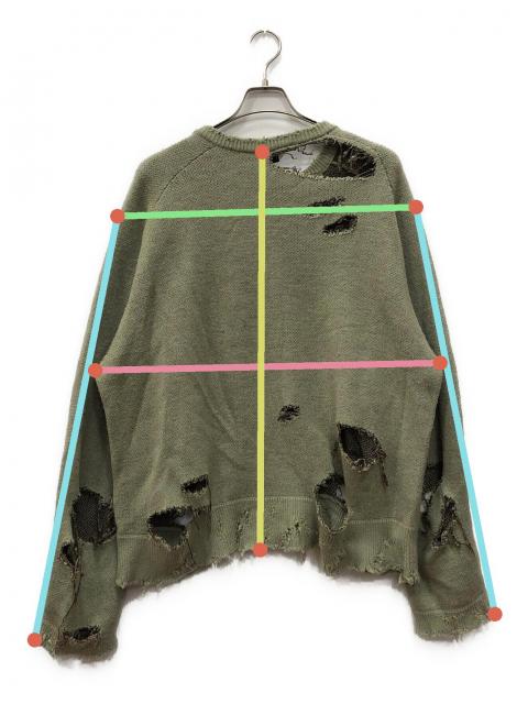 ANCELLM グリーン ニット　サイズ2 ANCELLM グリーン ニット サイズ2 ANCELLM（アンセルム）】UV NECK