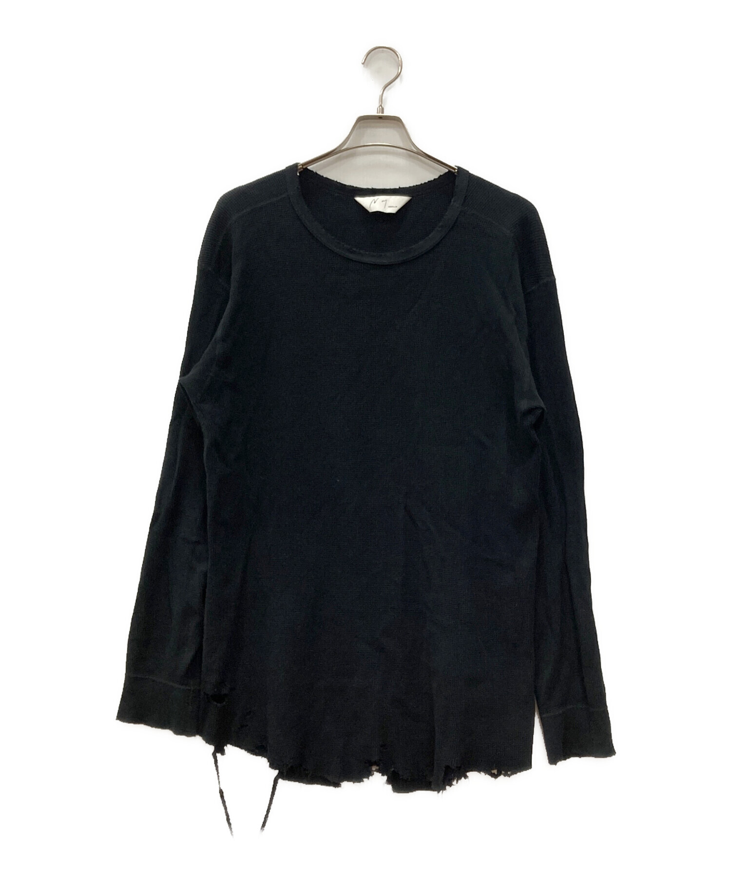 中古・古着通販】ANCELLM (アンセルム) DAMAGE WAFFLE CREW LS T-SHIRT