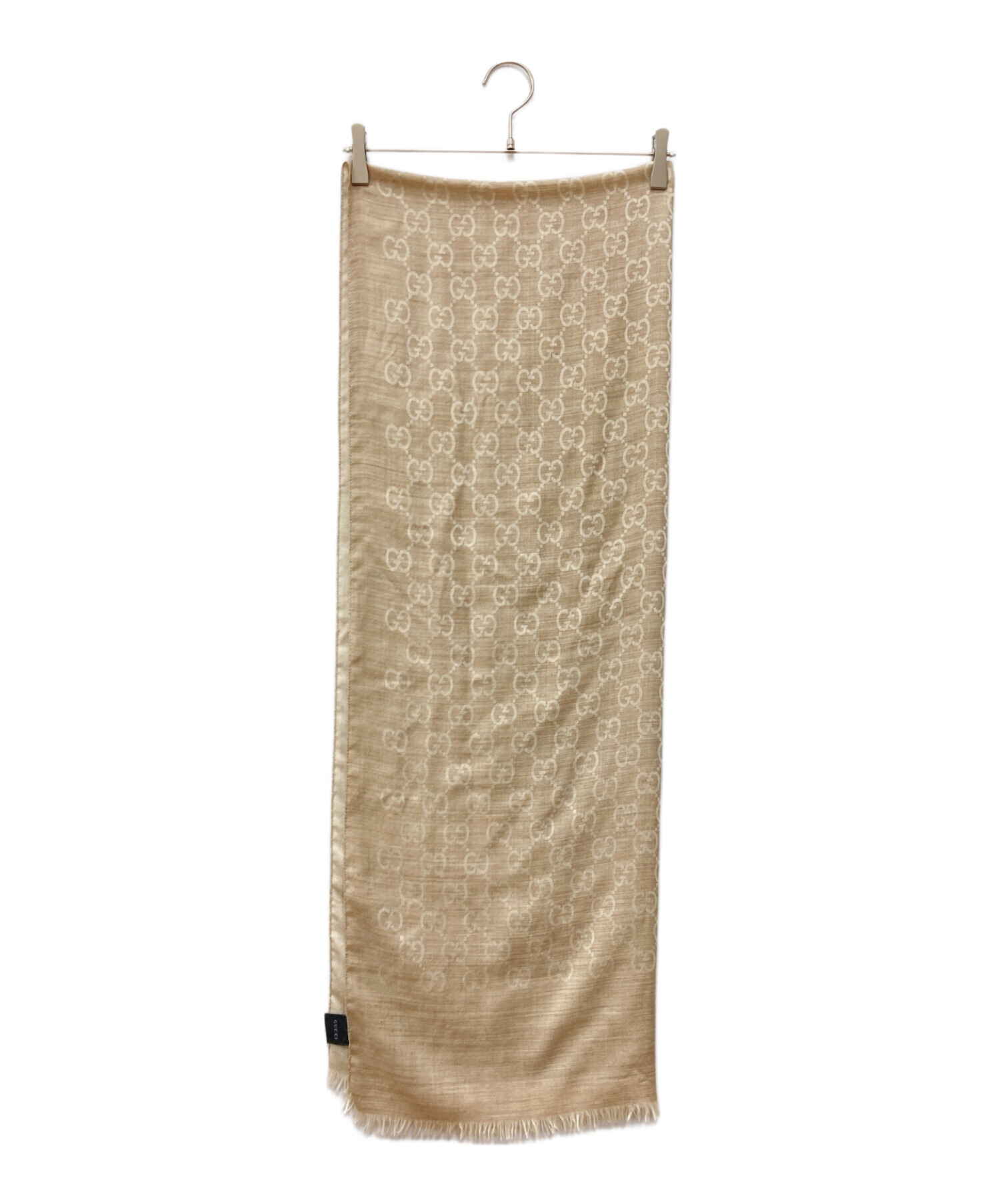 中古・古着通販】GUCCI (グッチ) GGロゴストール ベージュ サイズ:下記