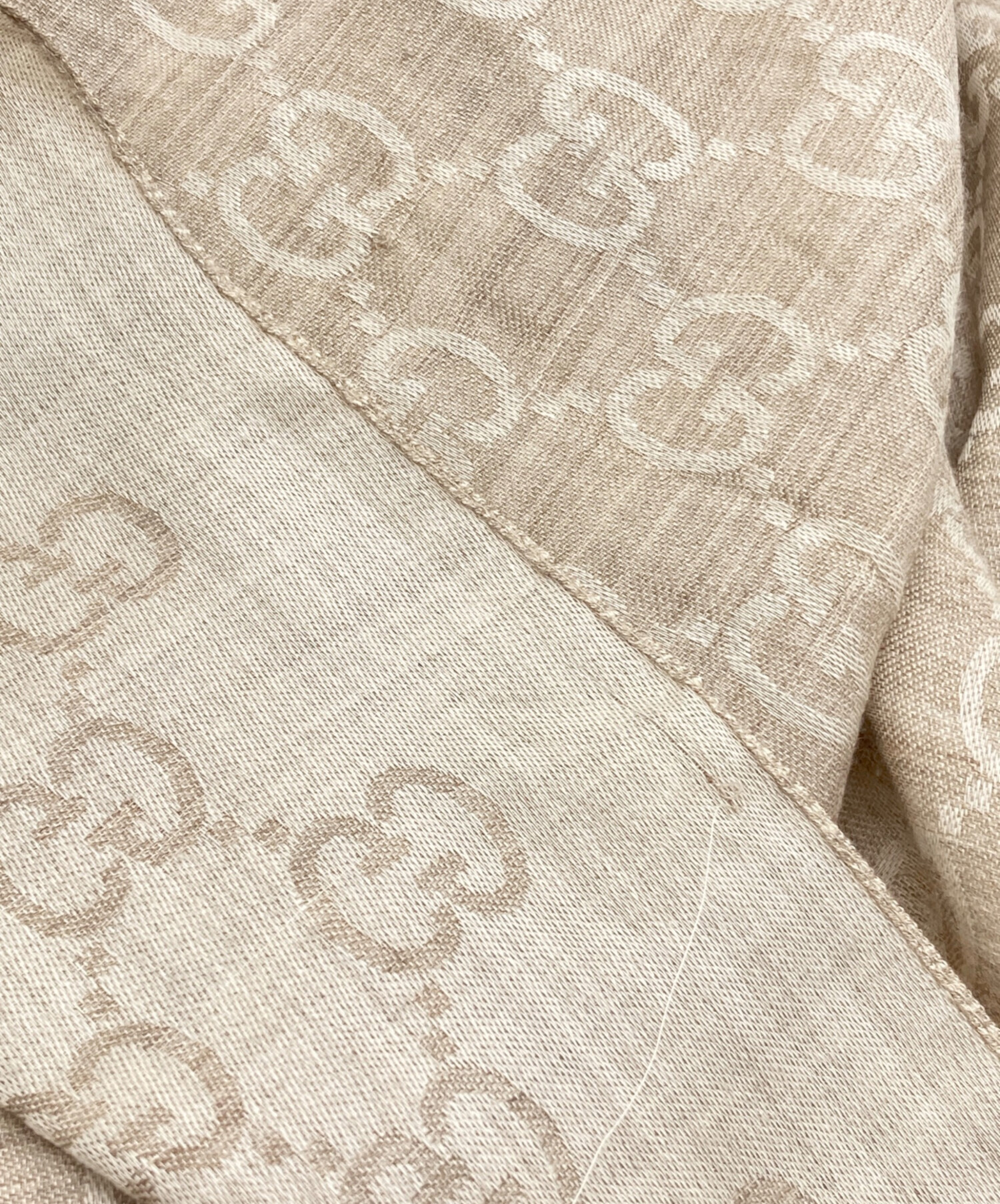 中古・古着通販】GUCCI (グッチ) GGロゴストール ベージュ サイズ:下記