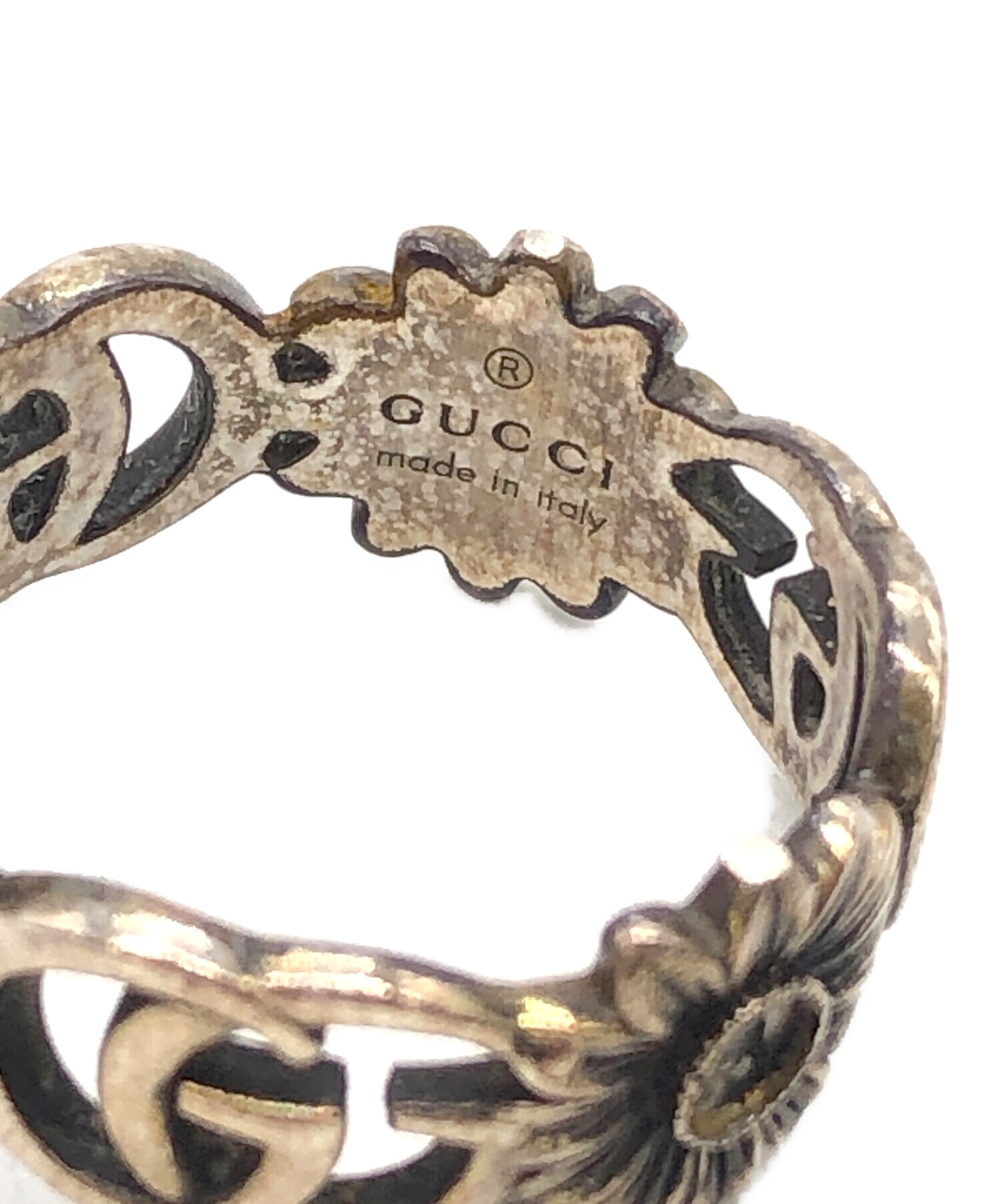 中古・古着通販】GUCCI (グッチ) GGフラワーリング ゴールド サイズ:12