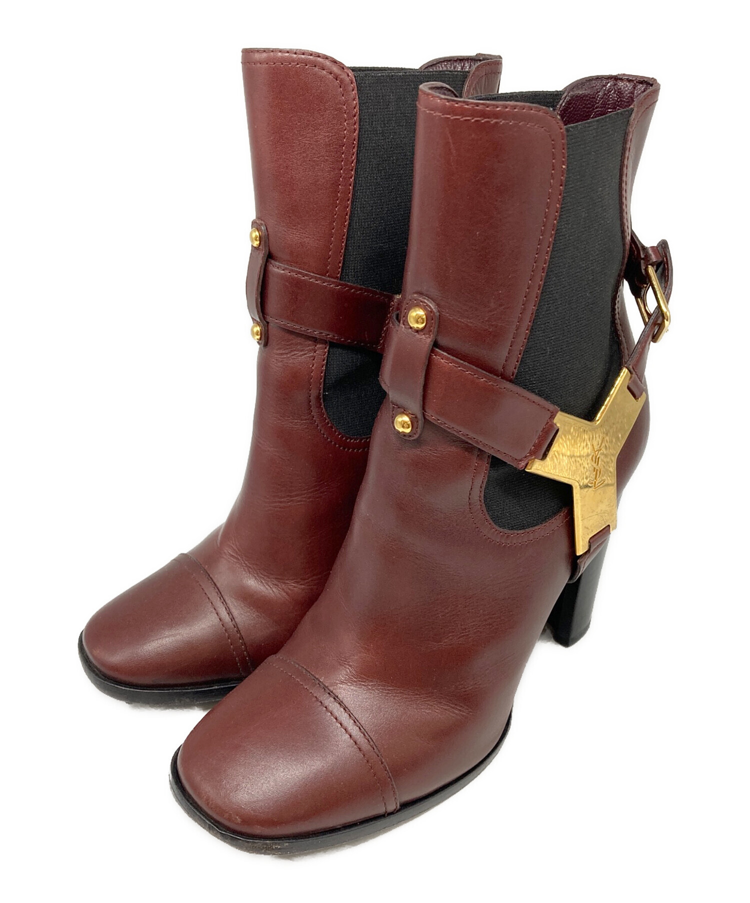 【美品】SAINT LAURENT サンローラン ショートブーツ 36ハーフ 美品】SAINT LAURENT サンローラン ショートブーツ 36ハーフ