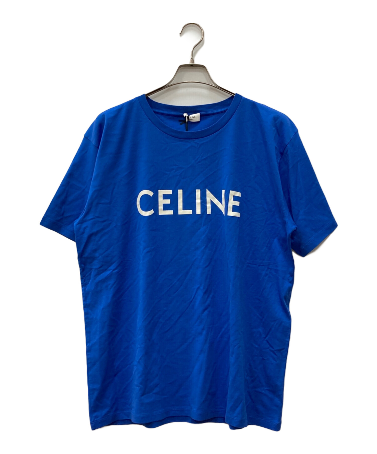 中古・古着通販】CELINE (セリーヌ) FRONT LOGO PRINT S/S TEE ブルー 