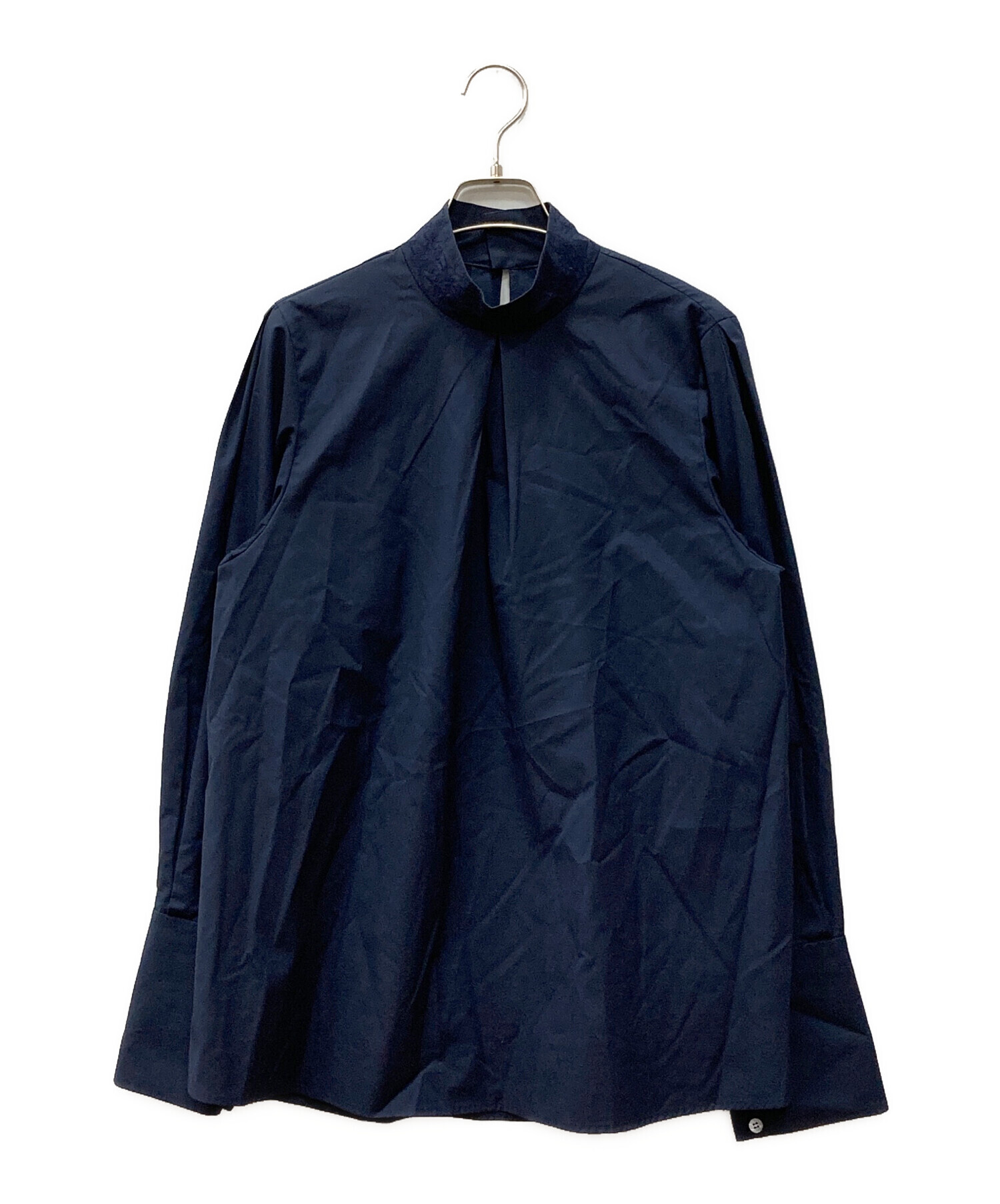 deres デレス　プルオーバーシャツ ネイビー　新品・未使用 中古・古着通販】deres (デレス) プルオーバーブラウス ネイビー