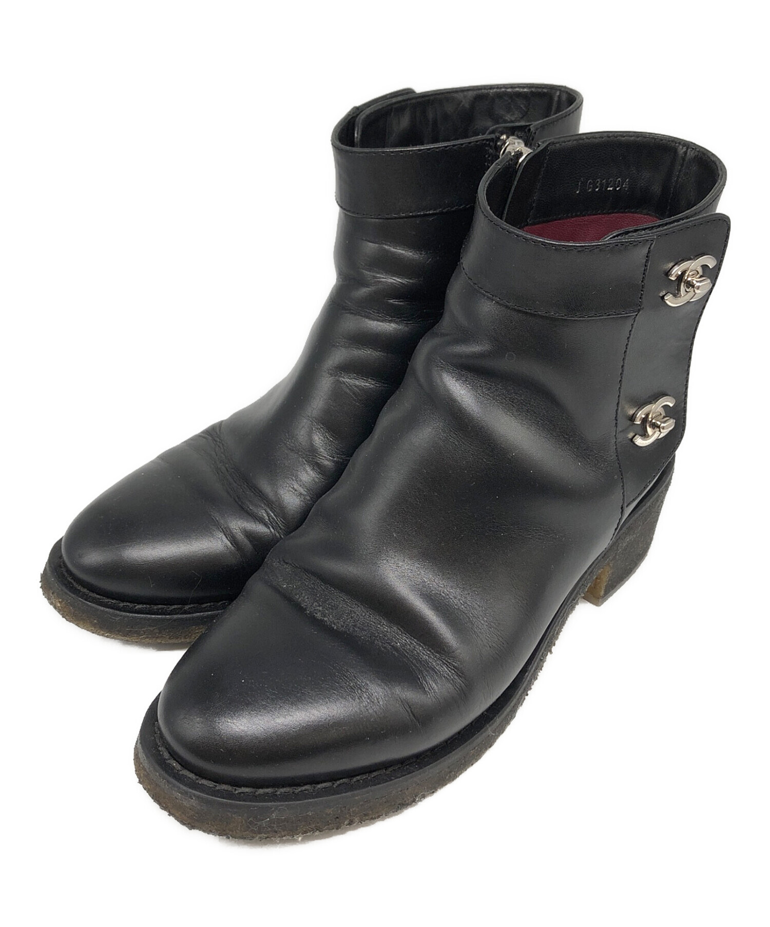 CHANEL シャネル ターンロック ココマーク ショートブーツ 37 CHANEL シャネル ターンロック ココマーク ショートブーツ 37