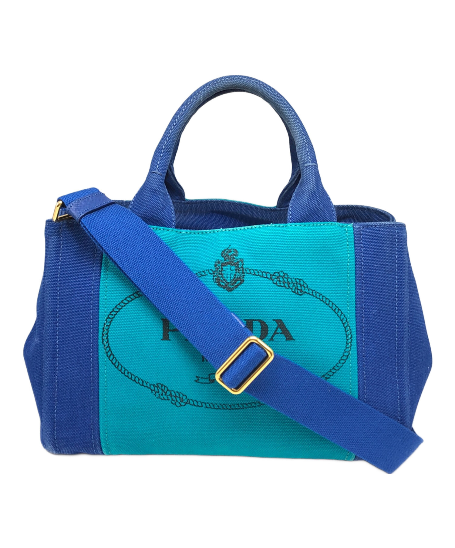 PRADA プラダ カナパ トートバッグ 2way ショルダーバッグブルー