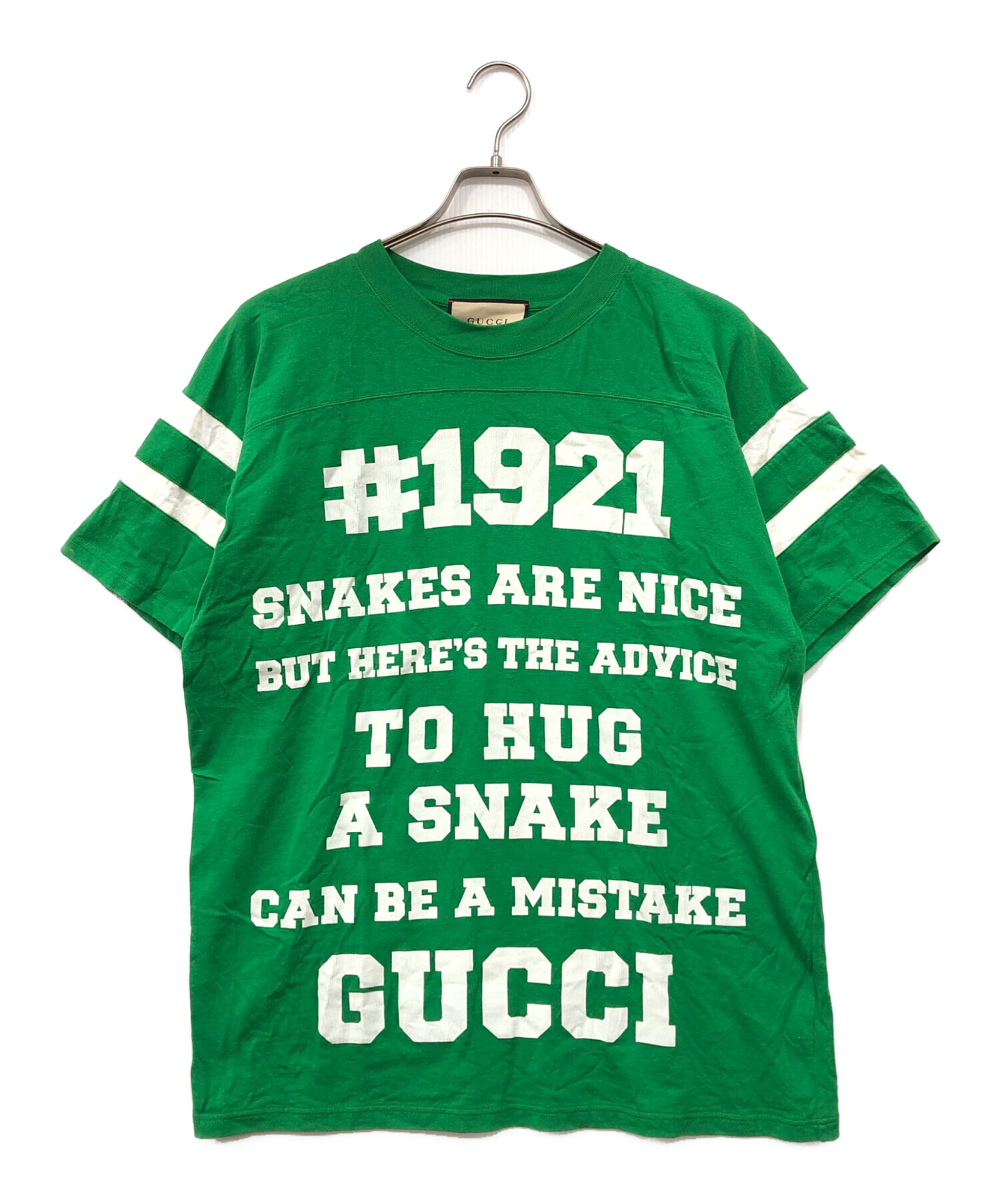 GUCCI グッチ Tシャツ・カットソー S 緑 【古着】【中古】【送料無料】 GUCCI - GUCCI グッチ Tシャツ・カットソー S 緑 【古着】【中古