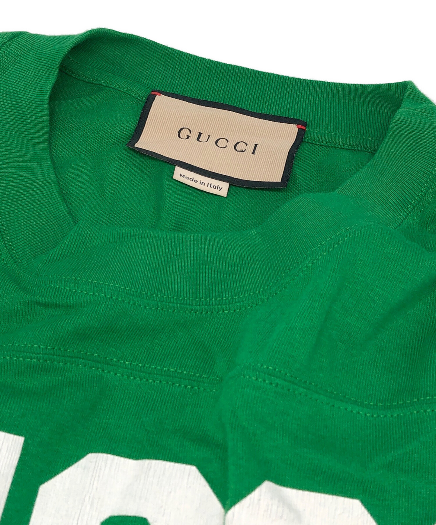 中古・古着通販】GUCCI (グッチ) フットボールTシャツ グリーン サイズ