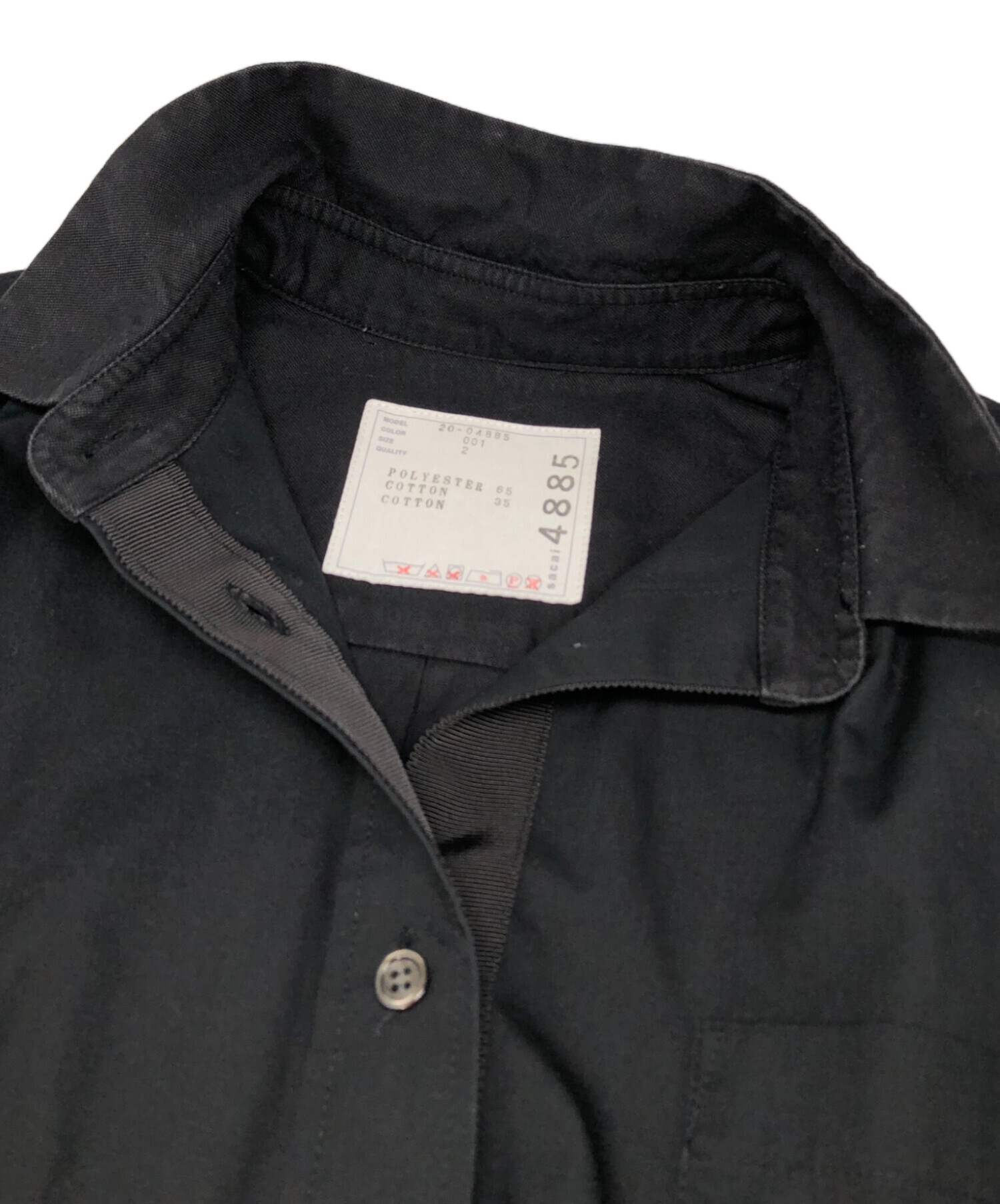 中古・古着通販】sacai (サカイ) レイヤードシャツ ブラック サイズ:2 