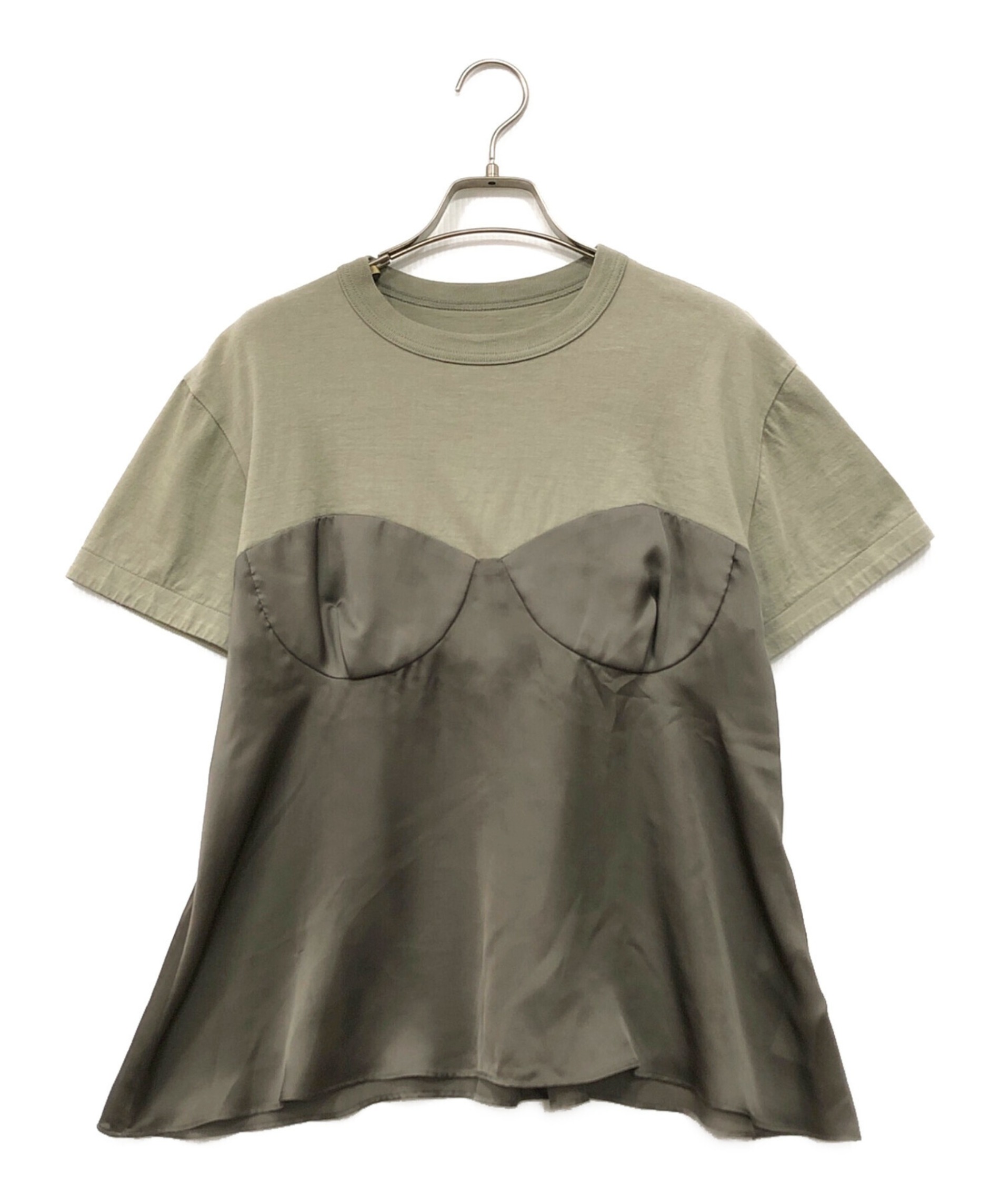 24SS新品2 sacai サカイ レディース 切り替え シアー Tシャツ 中古・古着通販】sacai (サカイ) Cotton Jersey T-shirt Corset Detail