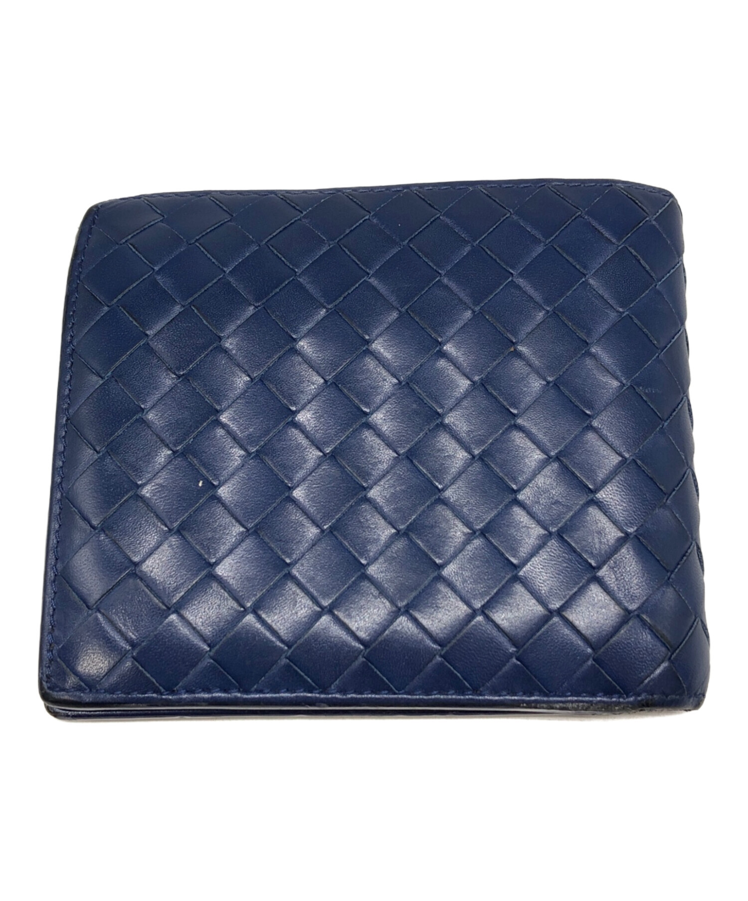 中古・古着通販】BOTTEGA VENETA (ボッテガベネタ) 2つ折り財布 ブルー 