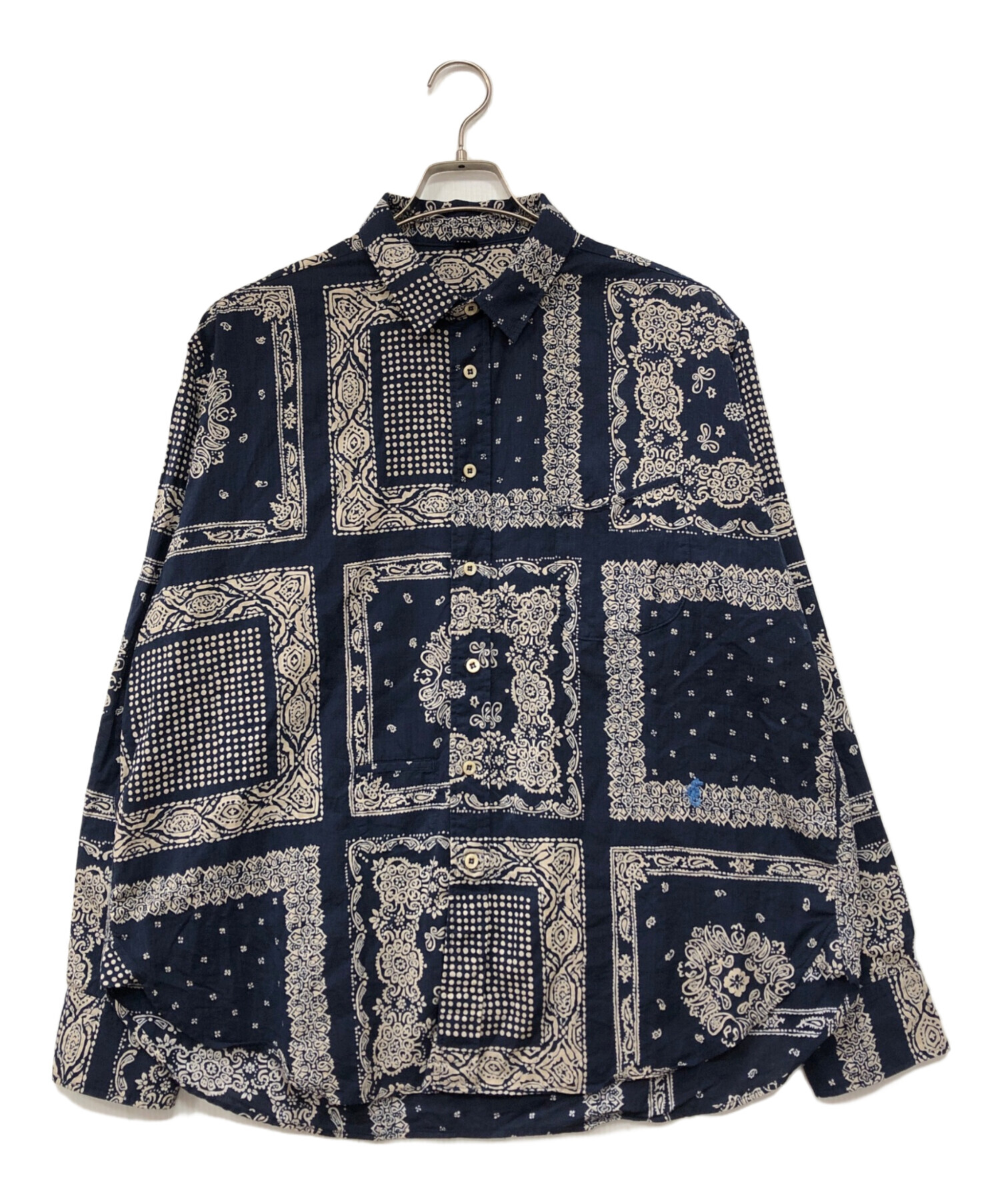 45R ハイクオリティ インディゴ 限定販売 バンダナ刺繍ブラウス 45rpm 45R（フォーティファイブアール）| リネンの絵本バンダナブラウス