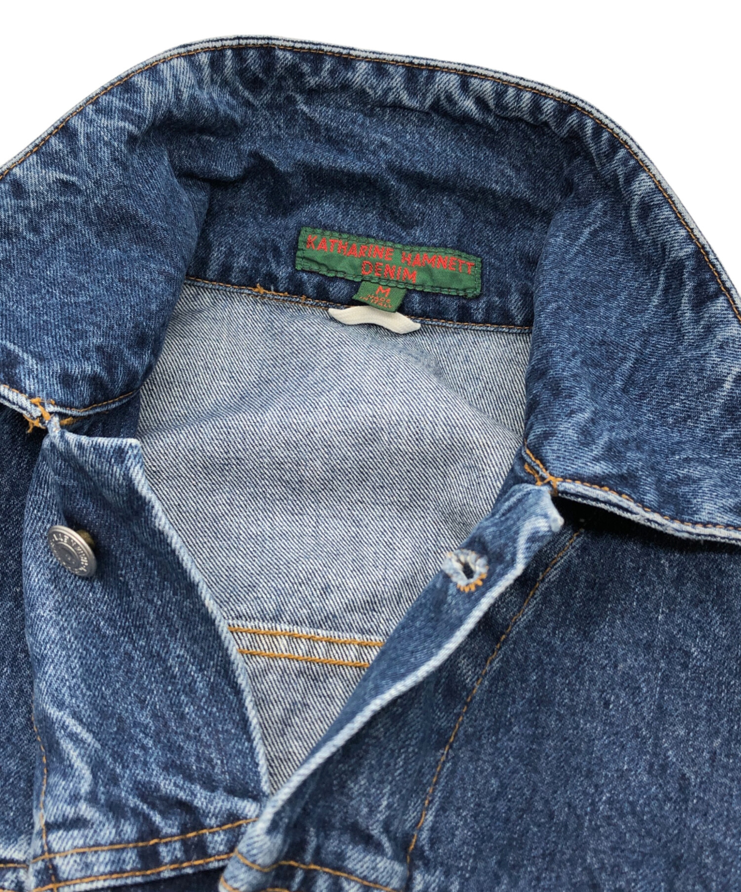 KATHARINE　HAMNETT　LONDON 90s デニムジャケット L KATHARINE HAMNETT - 90s キャサリンハムネット 古着 Gジャン デニムの