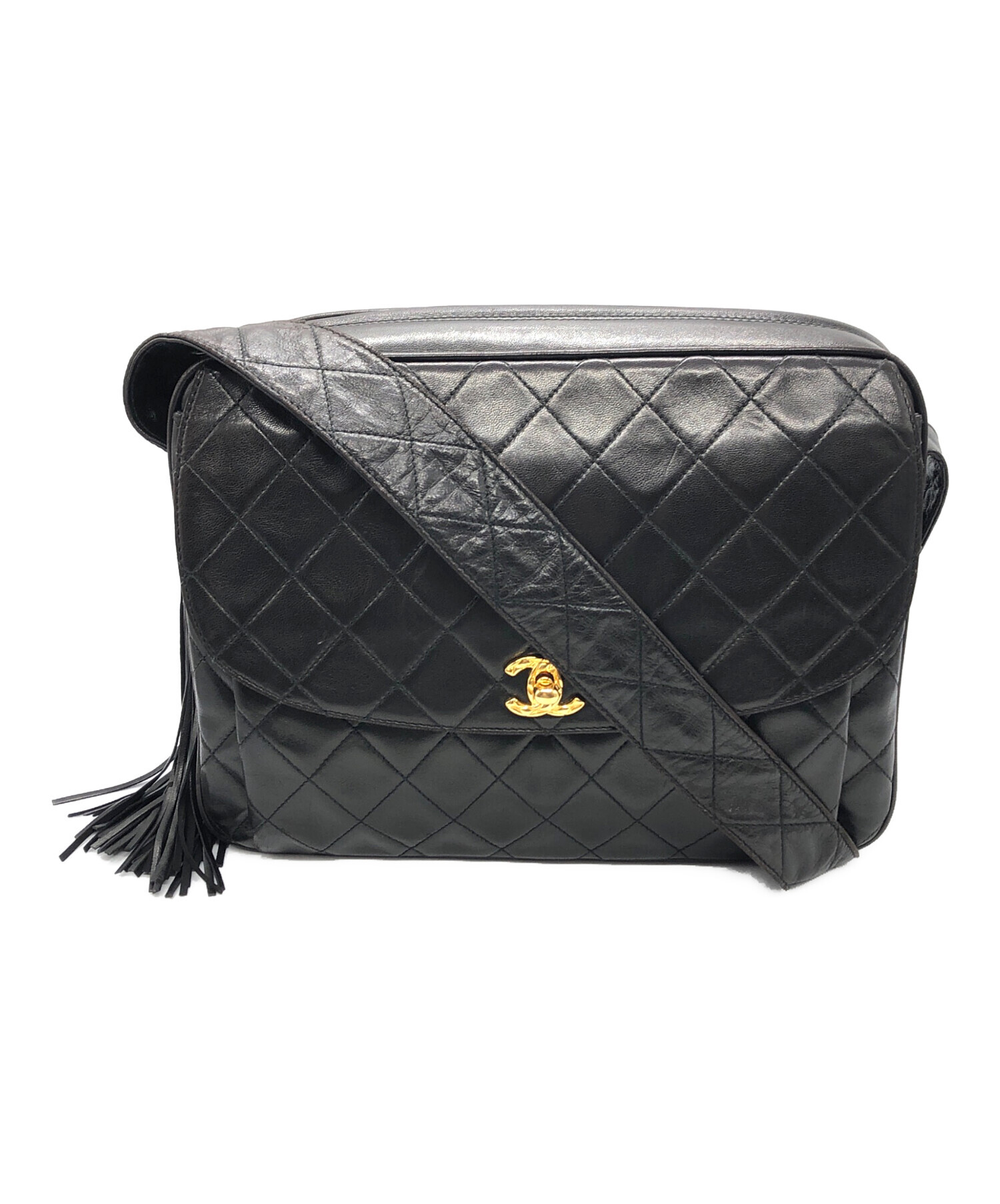 CHANEL ショルダーバッグ タッセル付 ブラック