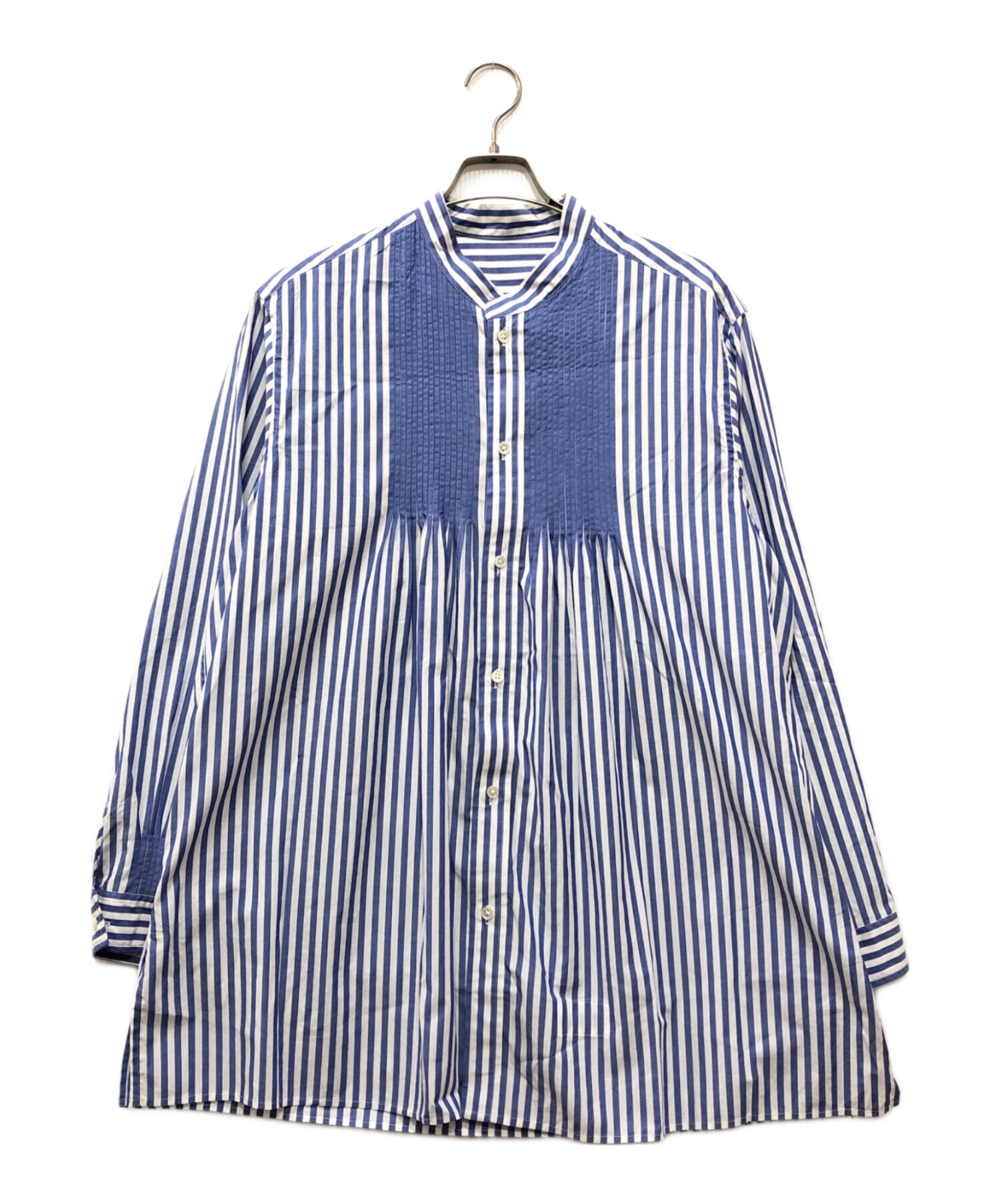 中古・古着通販】KUON (クオン) Reversible Pleated Shirt ネイビー 