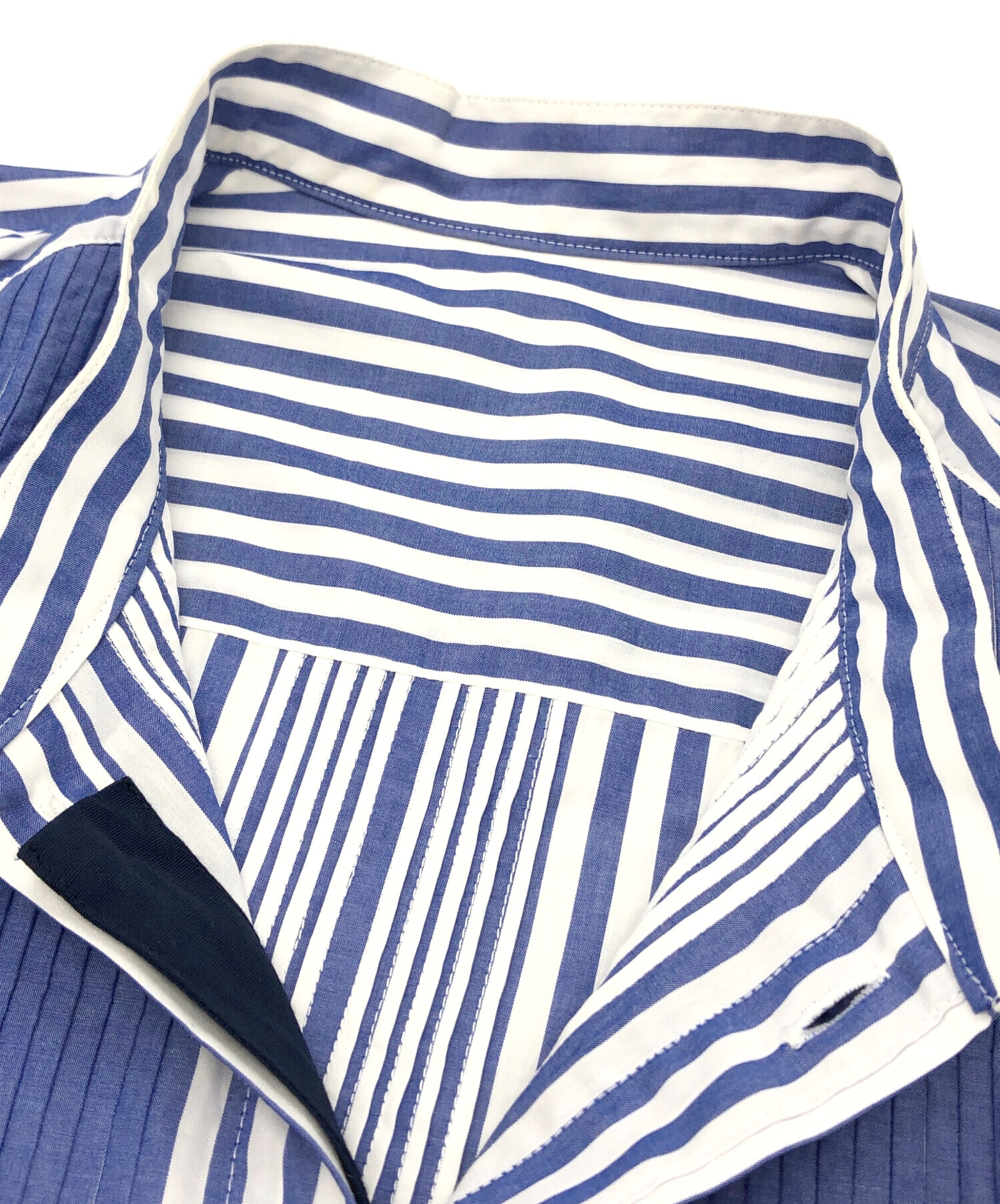 中古・古着通販】KUON (クオン) Reversible Pleated Shirt ネイビー 