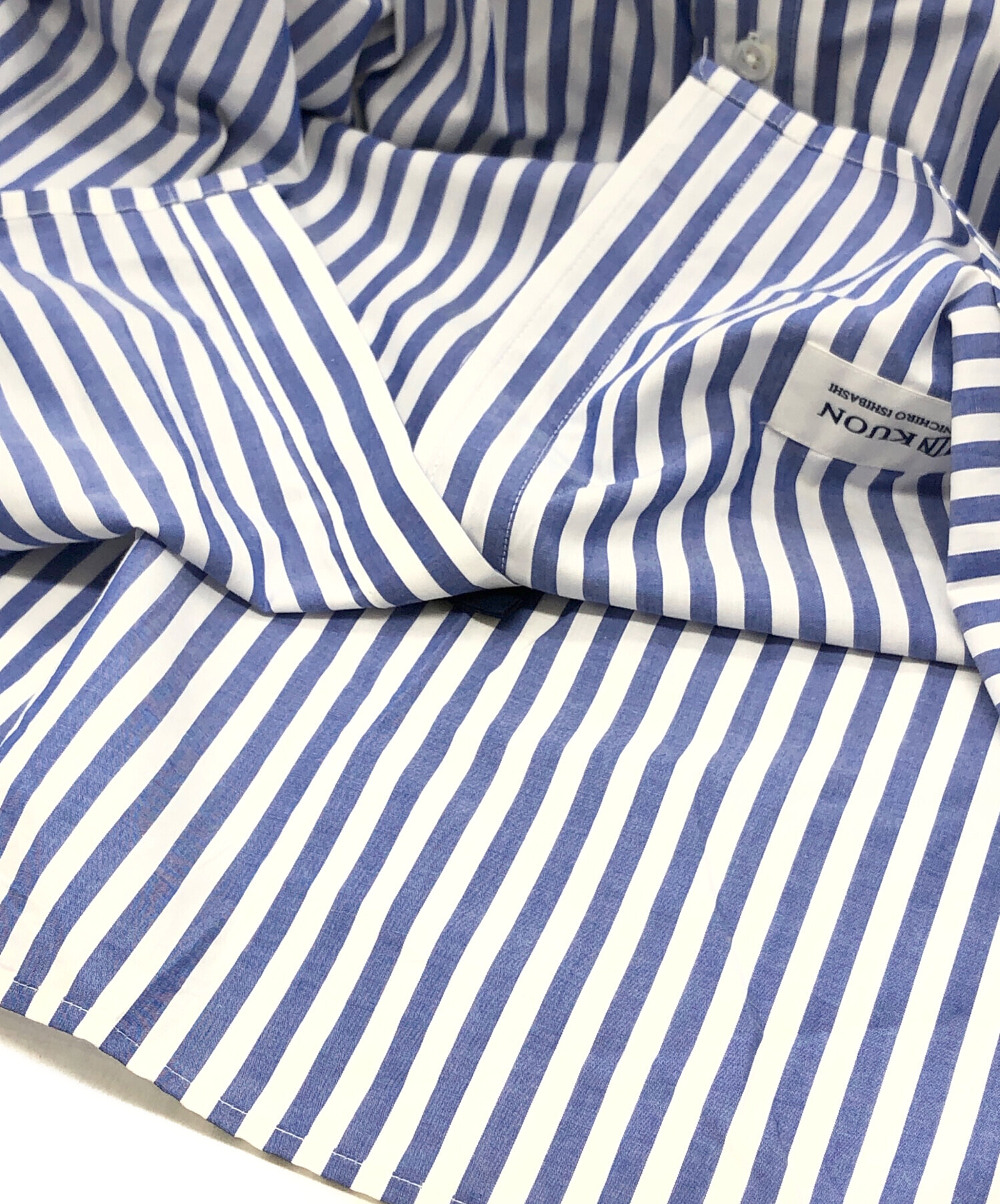 中古・古着通販】KUON (クオン) Reversible Pleated Shirt ネイビー 
