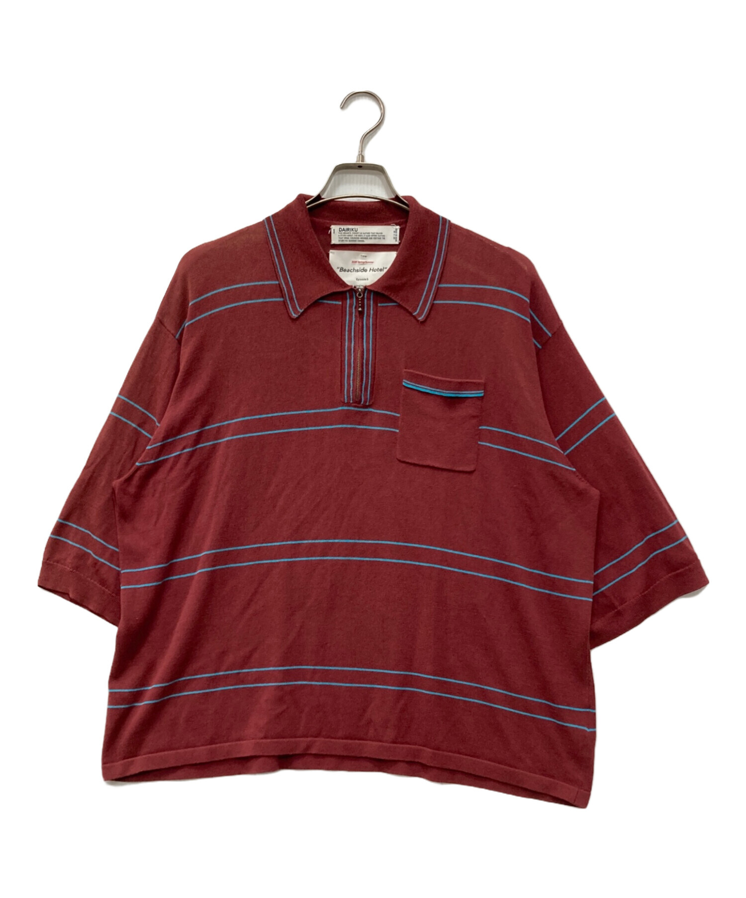 ポロシャツ dairiku 20ss half zip polo knit DAIRIKU Half Polo Knit Zip | ⁄ 公式通販 サイズ:FREE レッド
