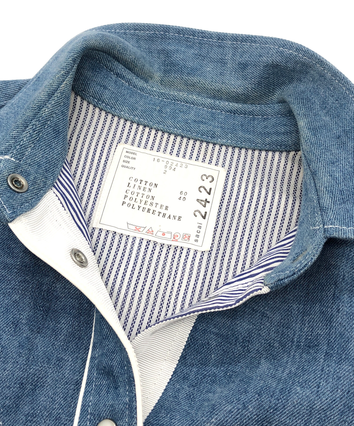 中古・古着通販】sacai (サカイ) ウエスタンシャツ インディゴ サイズ 