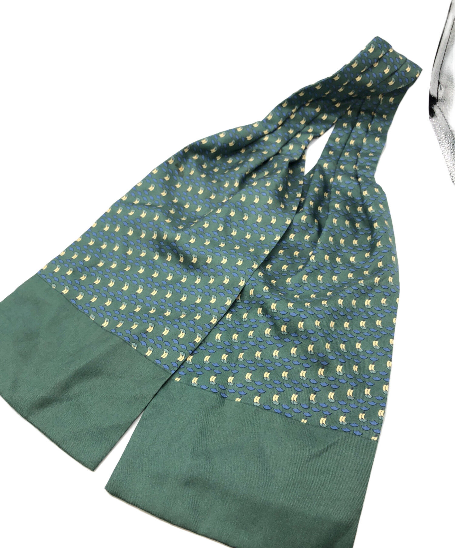 中古・古着通販】HERMES (エルメス) 総柄シルクスカーフ グリーン