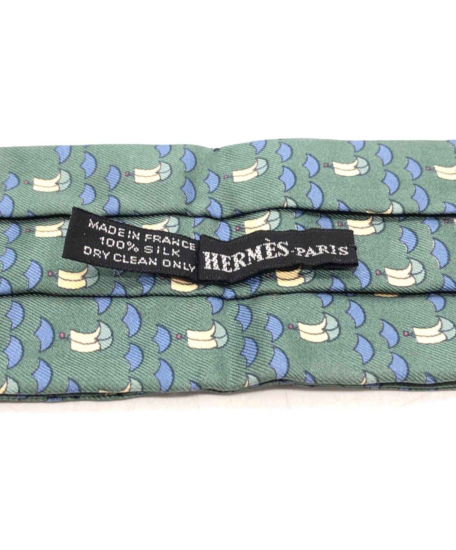 中古・古着通販】HERMES (エルメス) 総柄シルクスカーフ グリーン