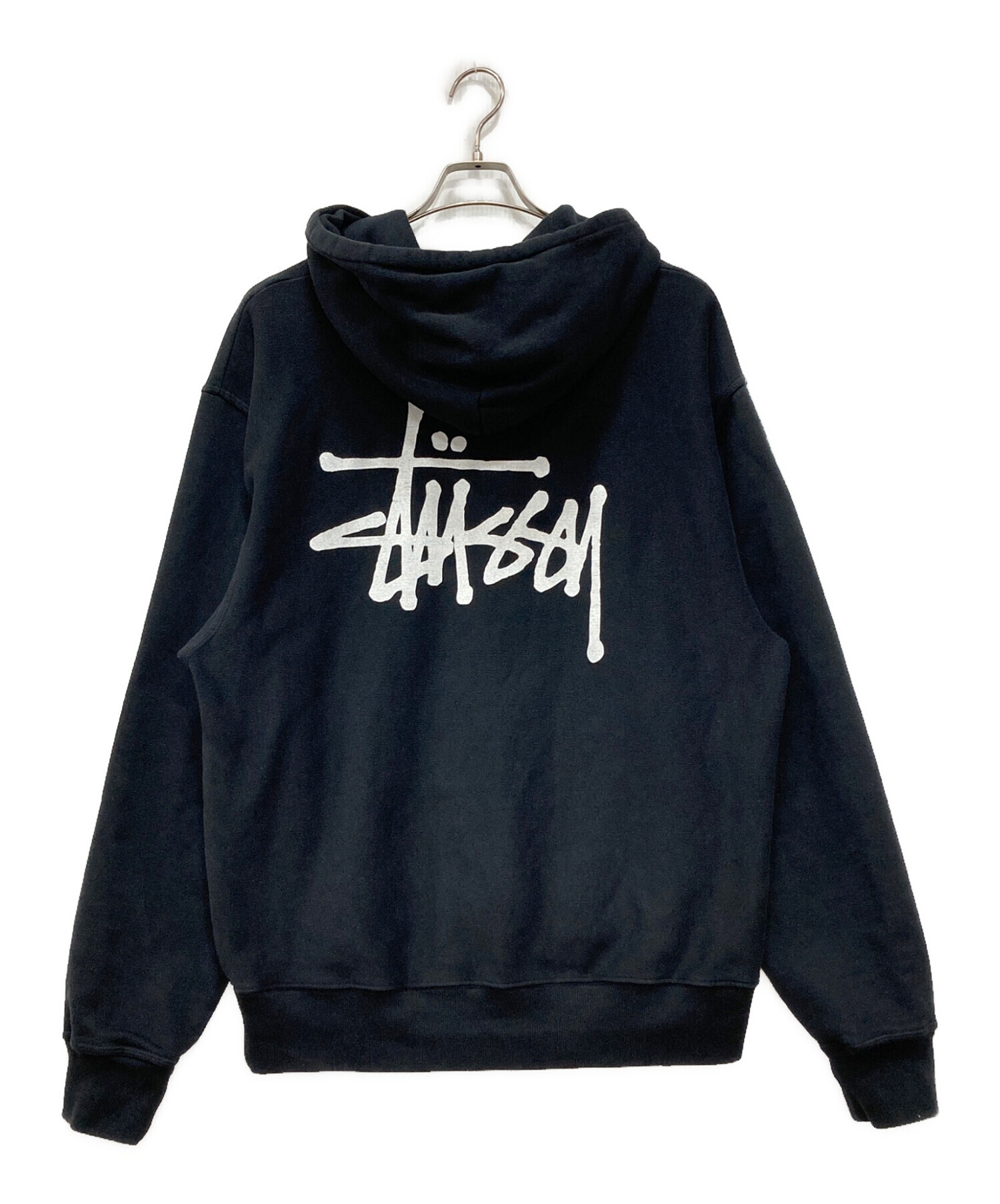 STUSSY 8BALL PULL OVER パーカー Lサイズ ブラック STUSSY 8 BALL