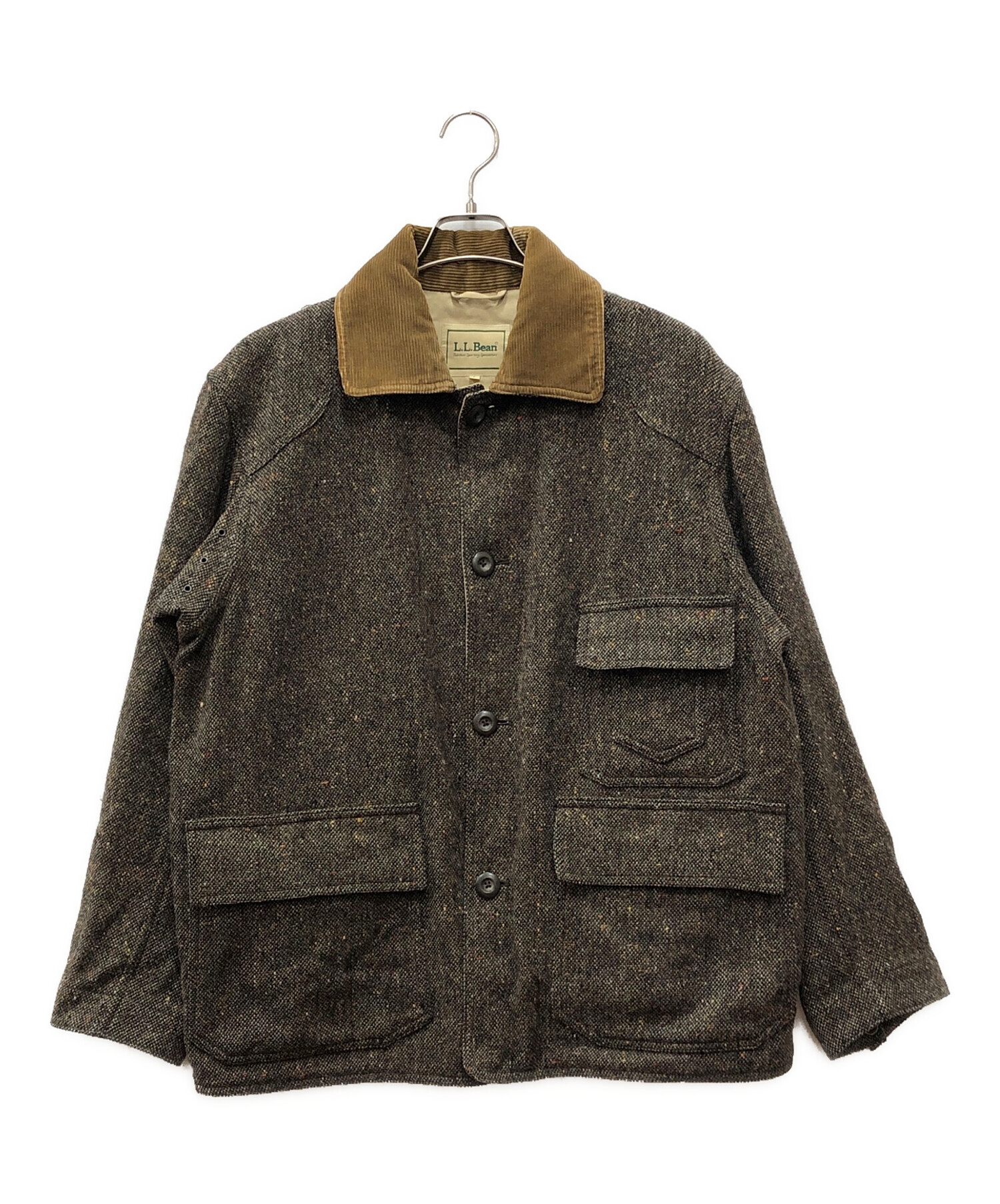 90sL.L.Beanハンティングジャケットカバーオールコーデュロイ襟XL 1円スタート】L.L.Bean エルエルビーン 衿コーデュロイジャケット