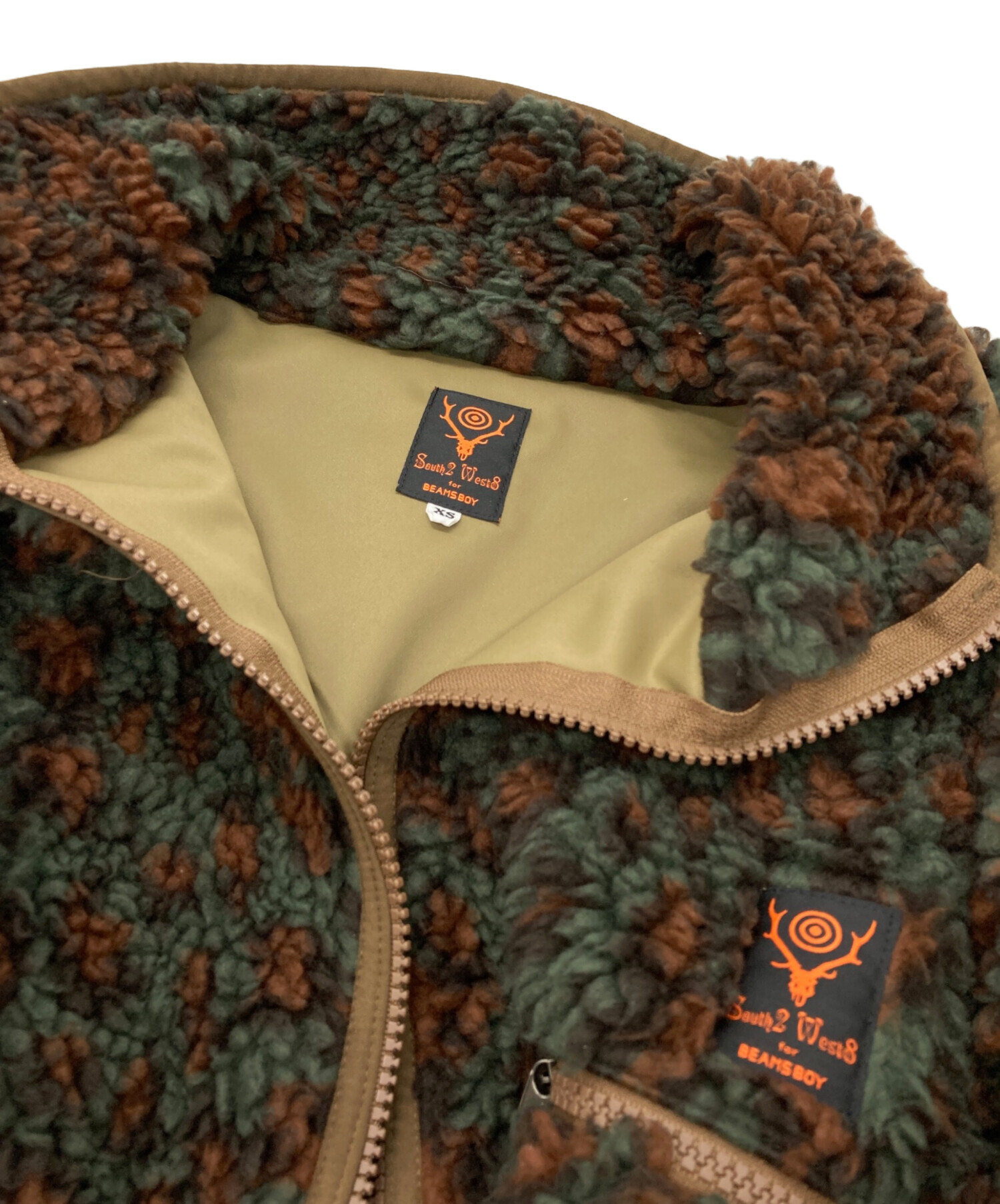 South2 West8(S2W8) × BEAMS BOY / フリースジャケット/XS/ポリエステル/BRW/カモフラ/NS1730 中古・古着通販】South2 West8 (サウスツー ウエストエイト) BEAMS BOY