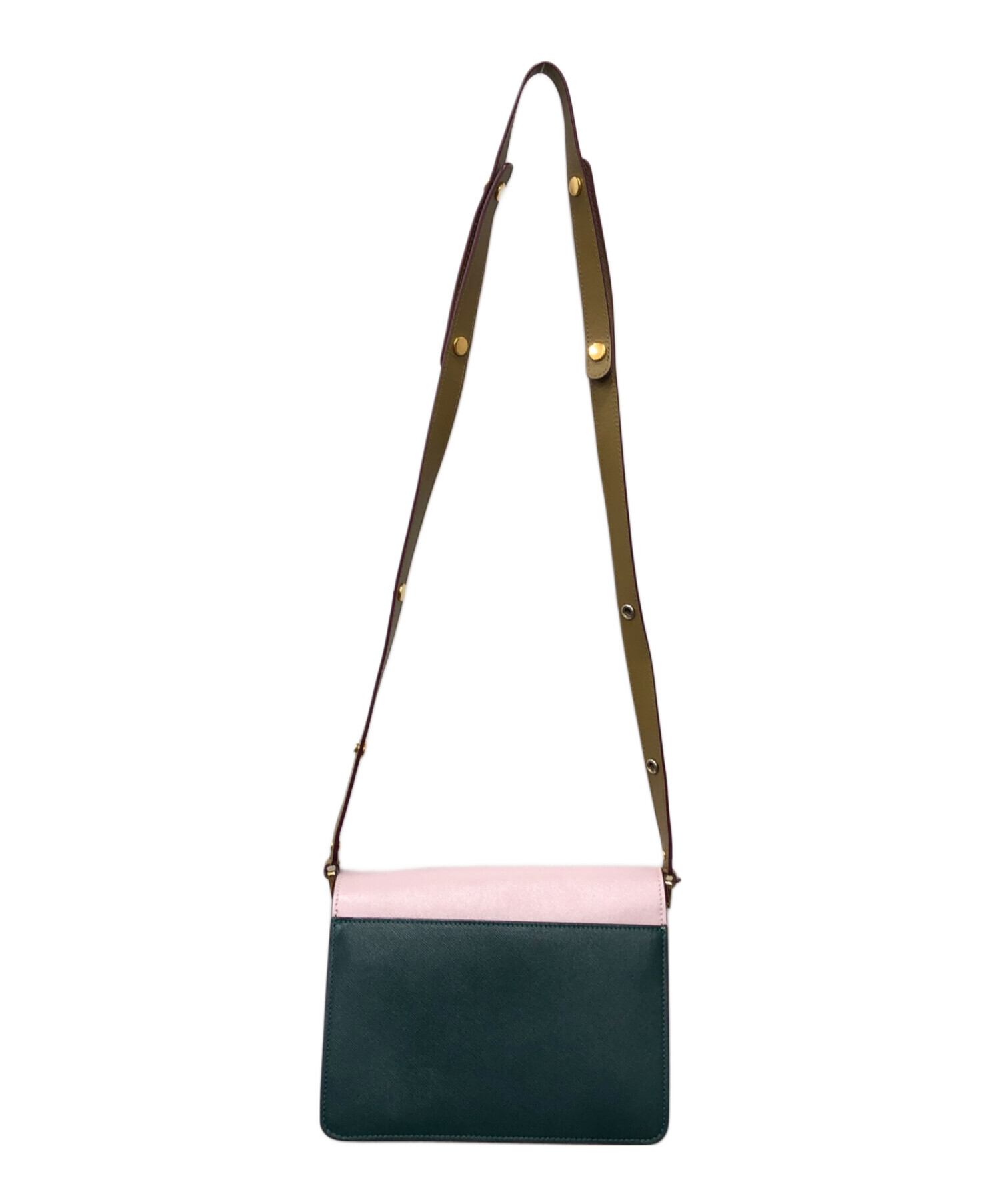 中古・古着通販】MARNI (マルニ) TRUNK MEDIUM BAG ピンク×グリーン 