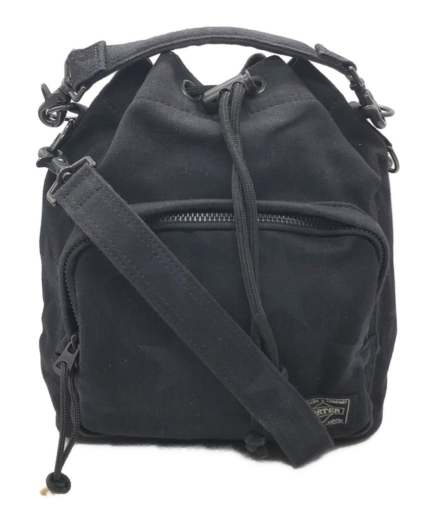 中古・古着通販】PORTER (ポーター) 巾着ショルダーバッグ ブラック
