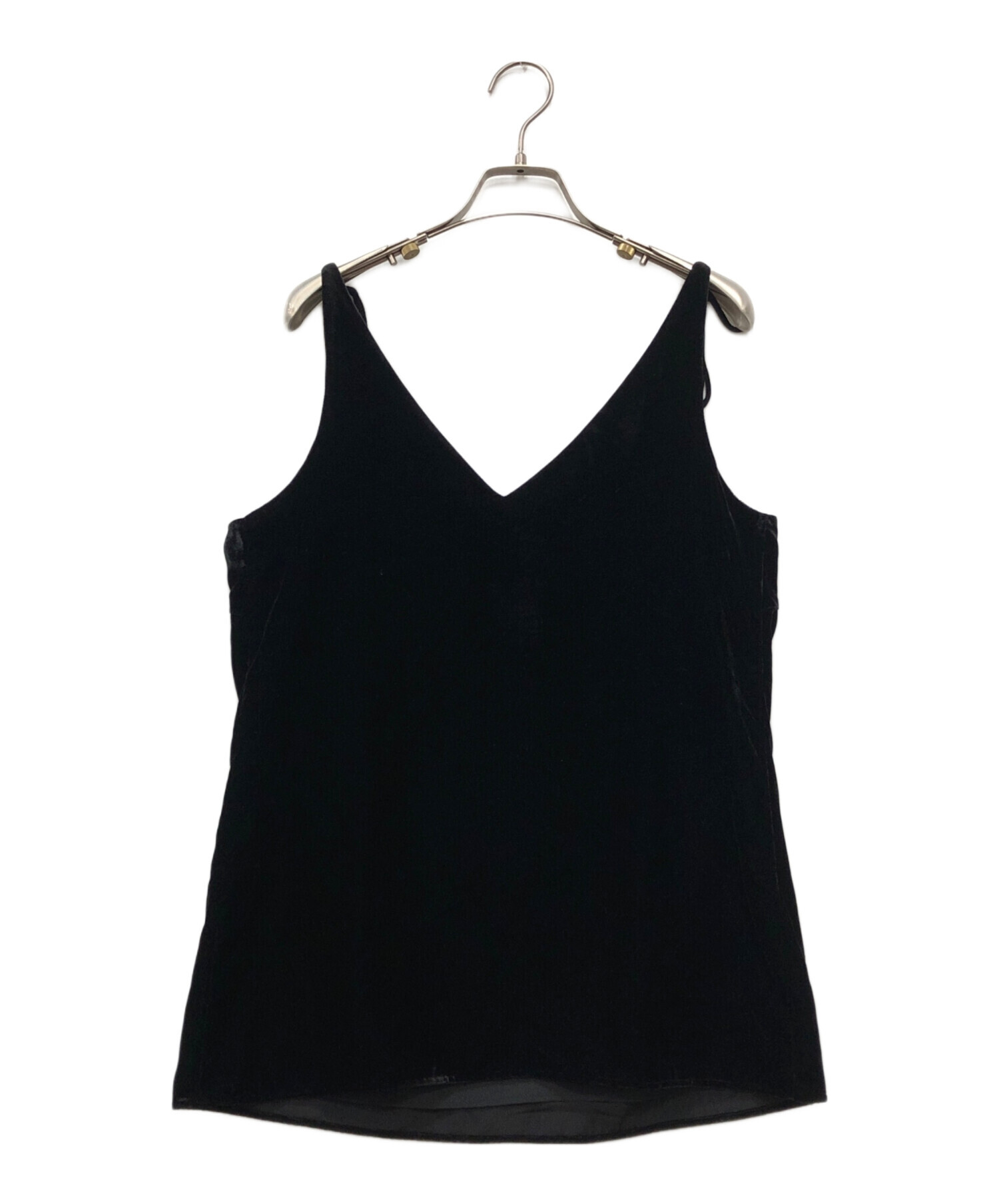 トップス CLANE VELOUR SHOULDER RIBBON CAMISOLE 中古・古着通販】CLANE (クラネ) VELOUR SHOULDER RIBBON CAMISOLE