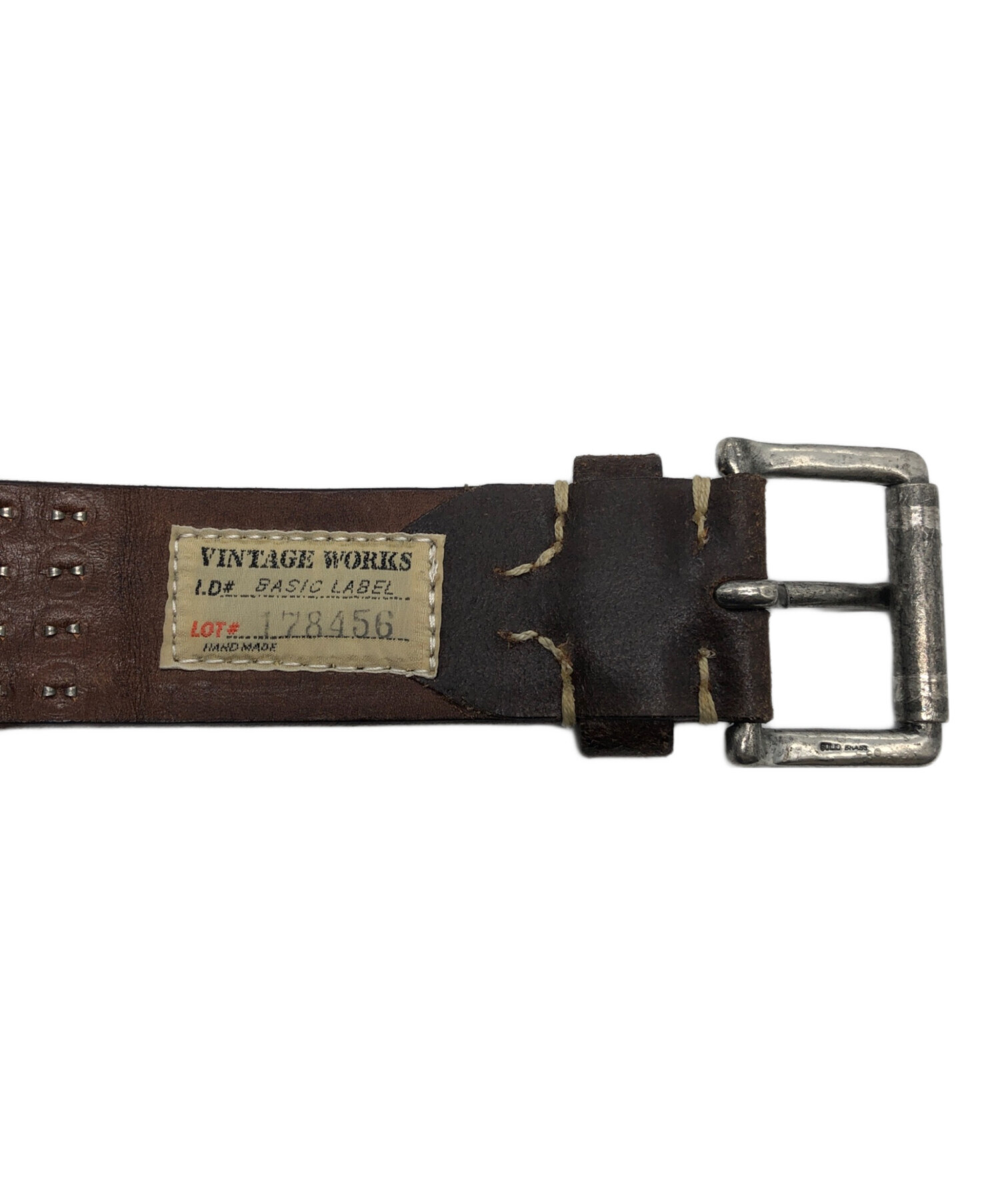 Vintage Works コンチョ スタッズ レザーベルト 美中古 33インチ Vintage Works コンチョ スタッズ レザーベルト 美中古 33インチ