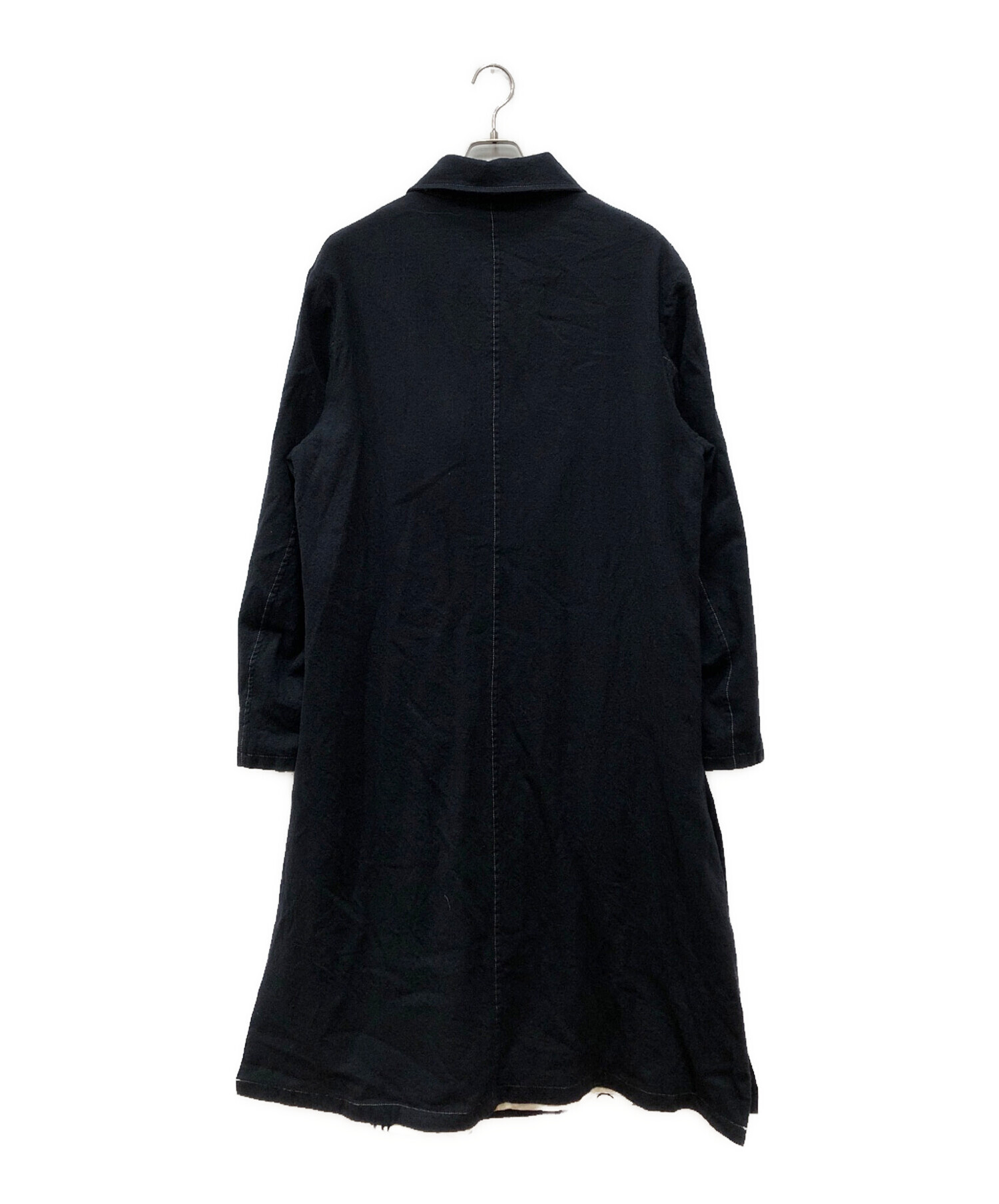 KHOKI】washed wool coat black
