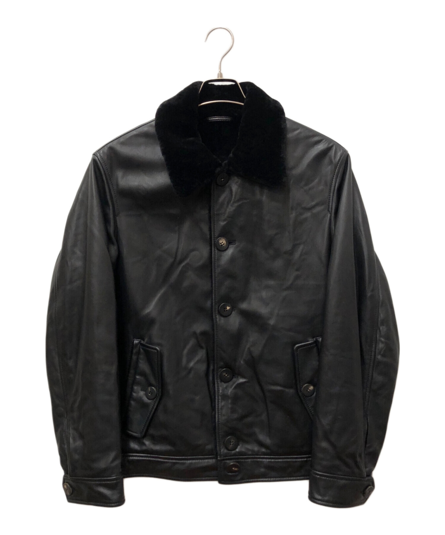 美品　ALTACRUNA ブラック　ラムレザー ジャケット 48サイズ 中古・古着通販】ALTACRUNA (アルタクルーナ) ラムレザージャケット