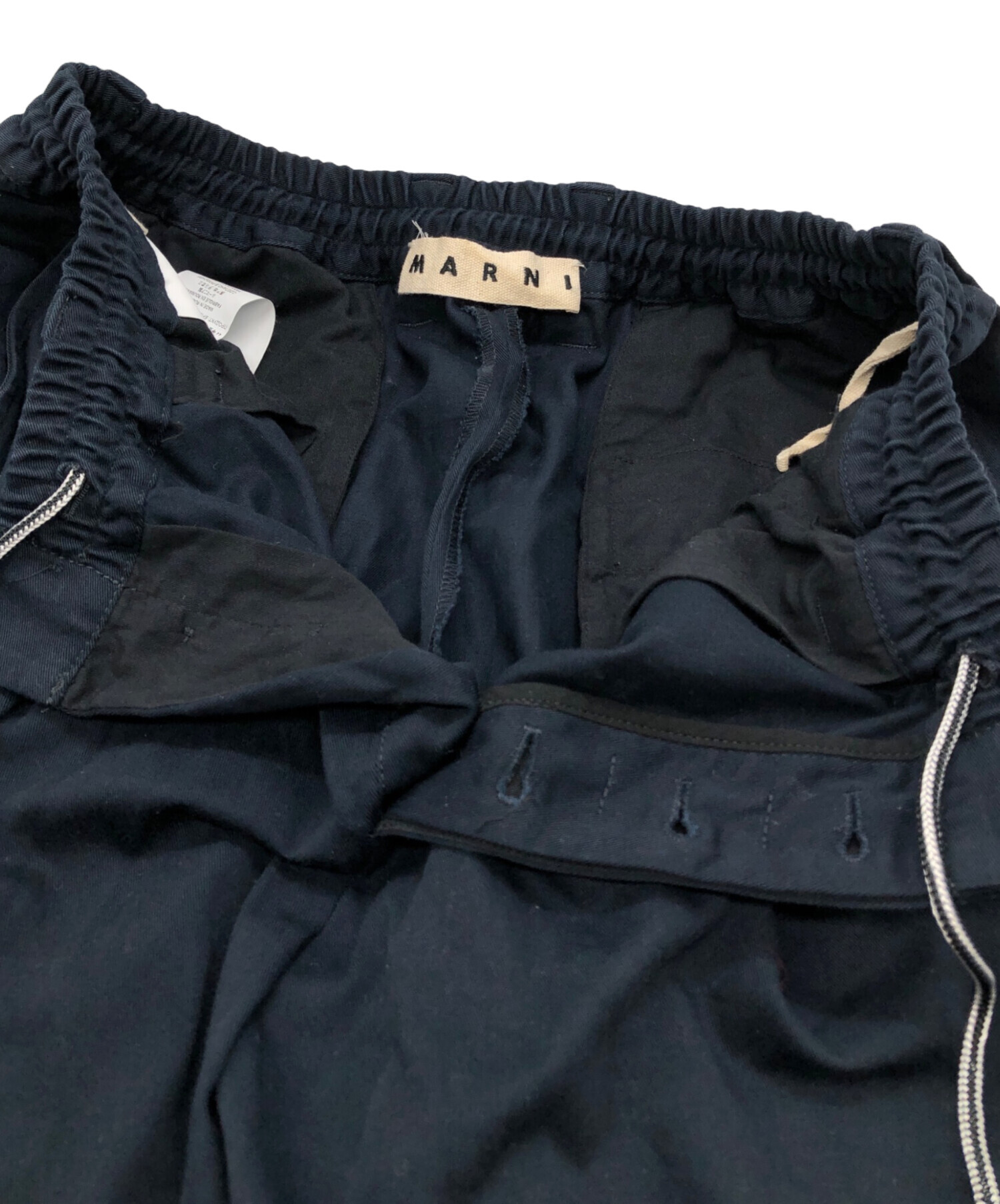 定価9万円 MARNI コットンギャバジンシャーリング1Pテーパードパンツ