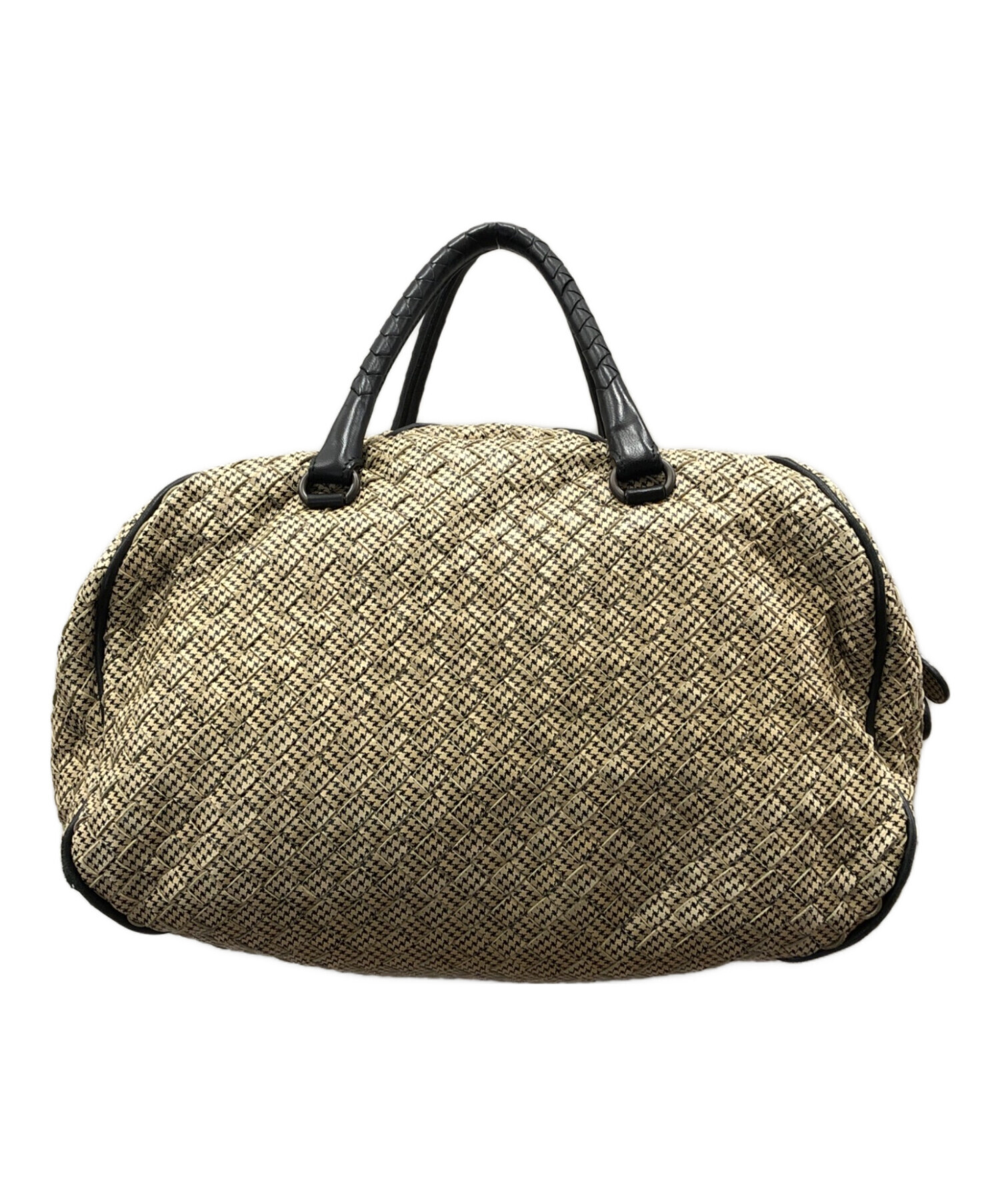 ボッテガ ヴェネタ　イントレチャート　ミニボストンバッグ　ハンドバッグ　ベージュ 中古・古着通販】BOTTEGA VENETA (ボッテガベネタ) イントレチャート