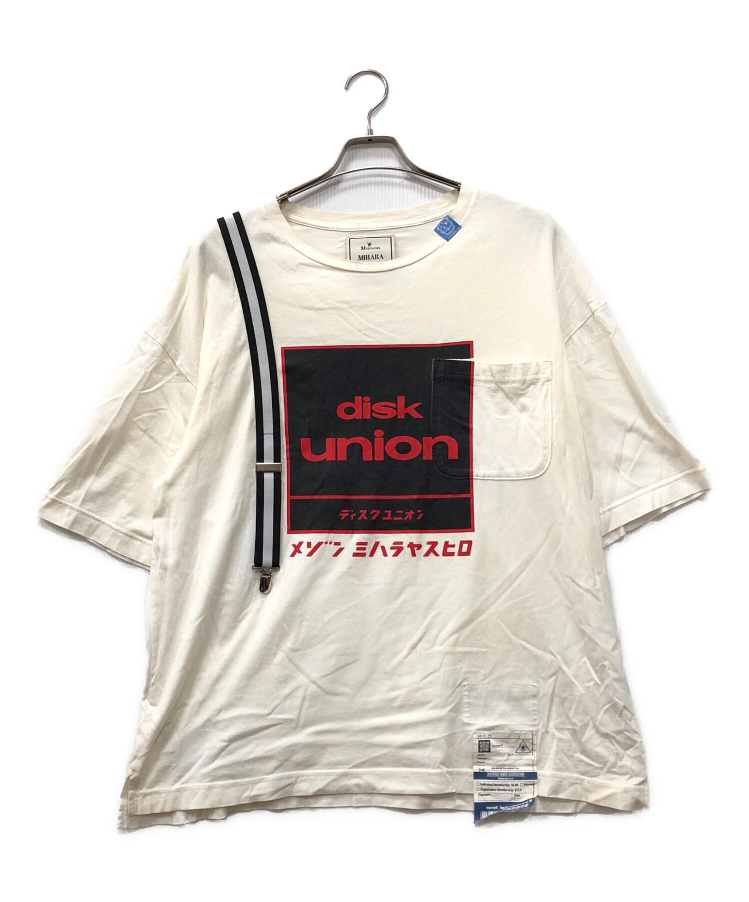 メゾンミハラヤスヒロ 長袖シャツ 46 サスペンダー風　ドクロ柄　アシンメトリー 中古・古着通販】Maison MIHARA YASUHIRO (メゾン ミハラ ヤスヒロ