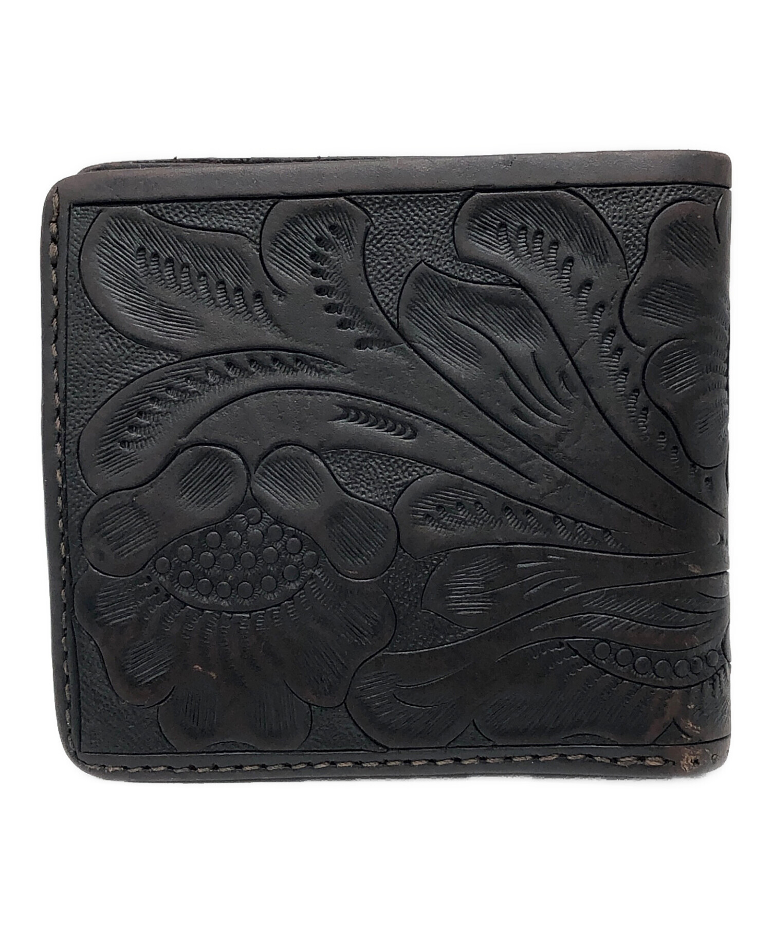 RRL クラシック ブラックレザー 二つ折り財布 中古・古着通販】RRL (ダブルアールエル) レザーウォレット ブラウン