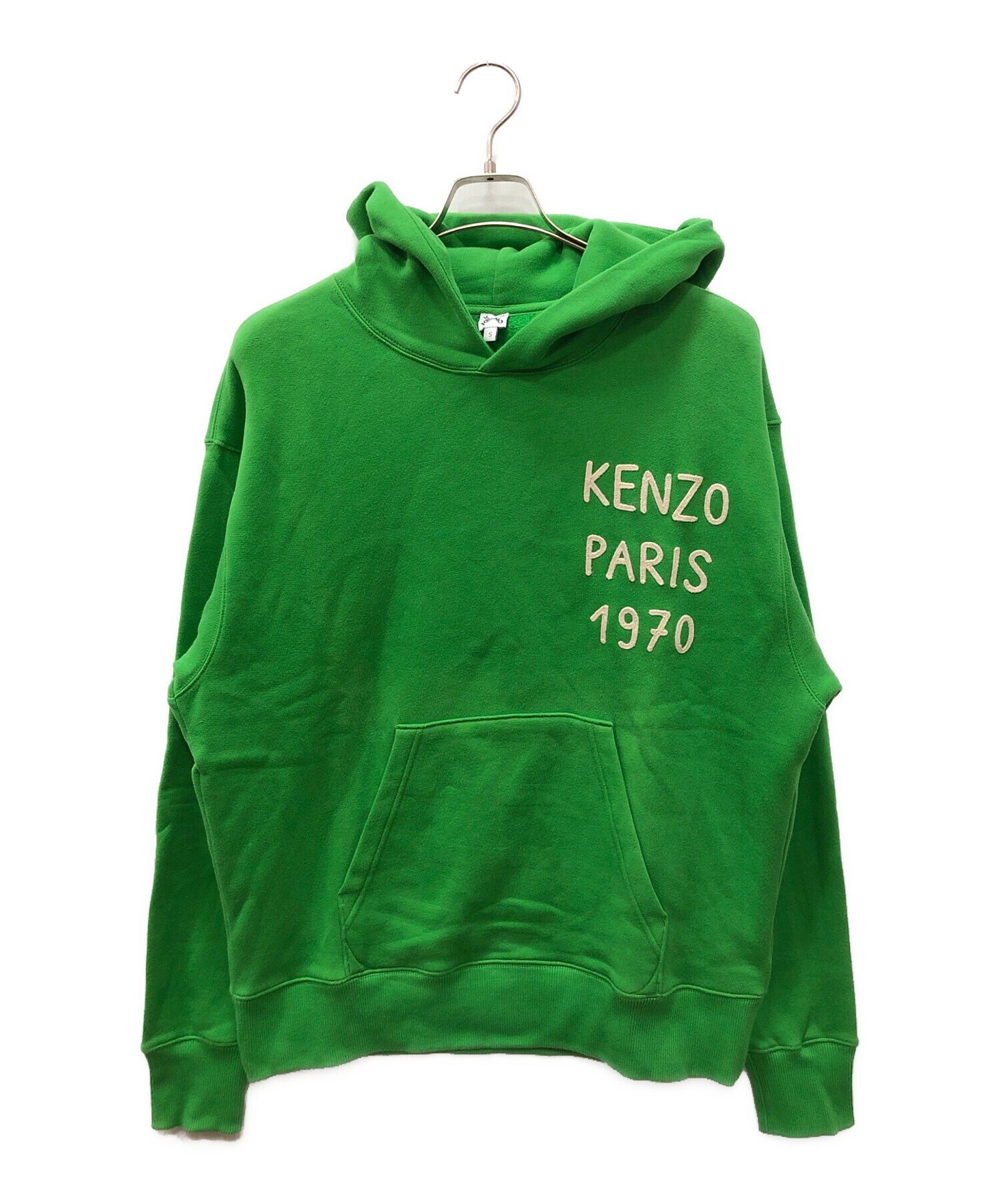 中古・古着通販】KENZO (ケンゾー) ロゴ刺繍パーカー グリーン サイズ