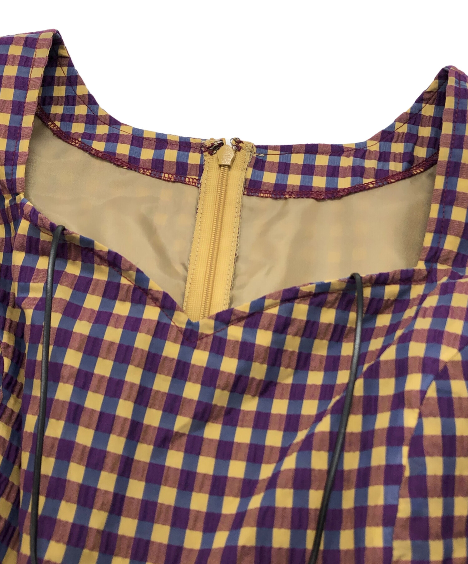 中古・古着通販】Ameri (アメリ) SEERSUCKER VOLUME HEM DRESS