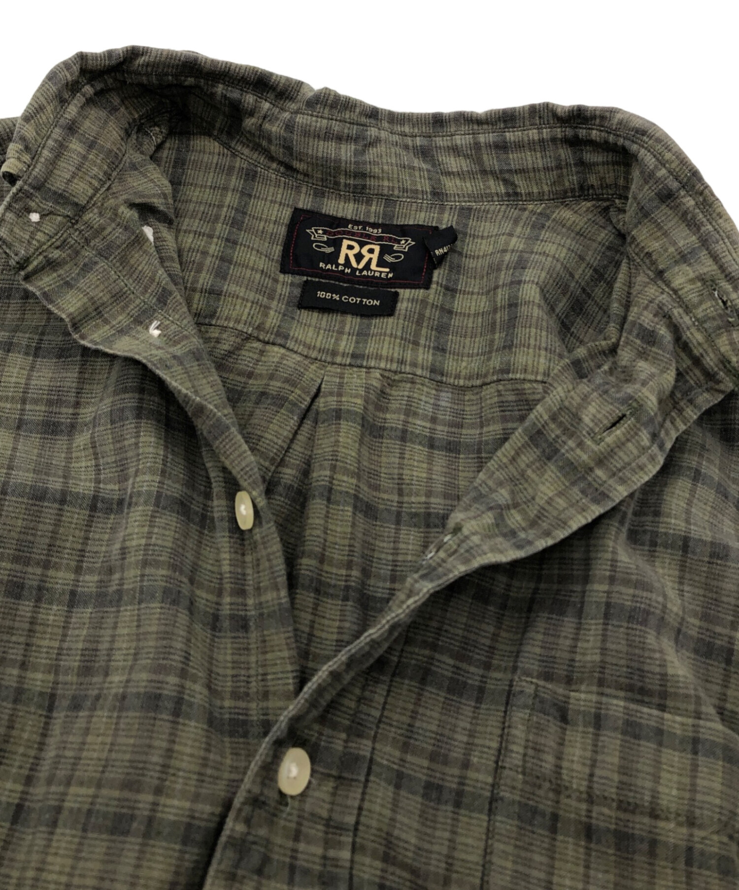 中古・古着通販】RRL (ダブルアールエル) プルオーバーシャツ グリーン 