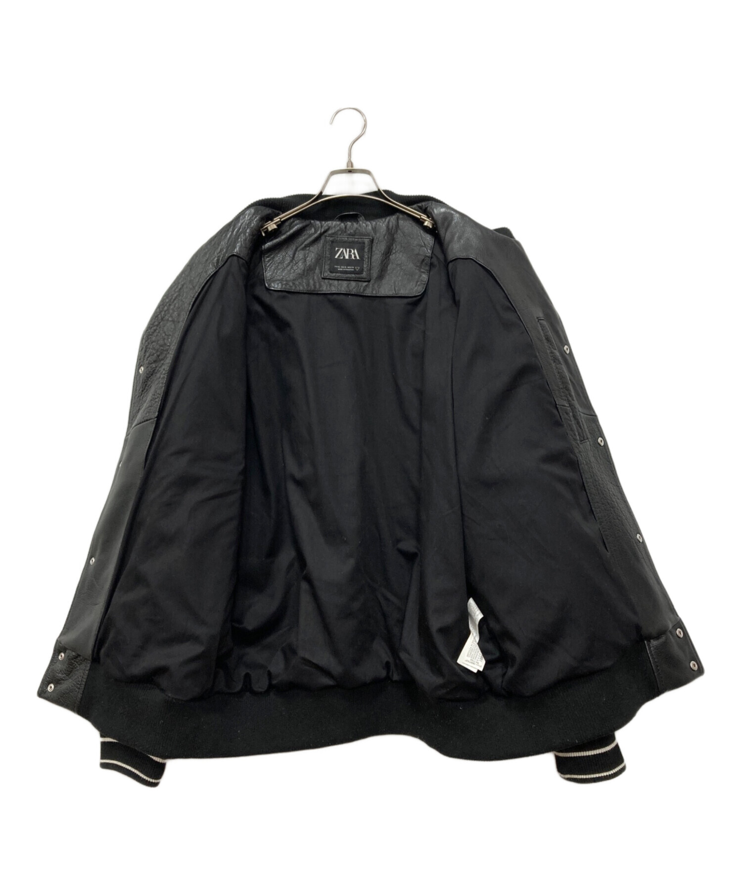 XL ZARA 水牛革レザースタジャン 特大 大きい ZARA 本革 スタジャン XL 水牛革 レザージャケット