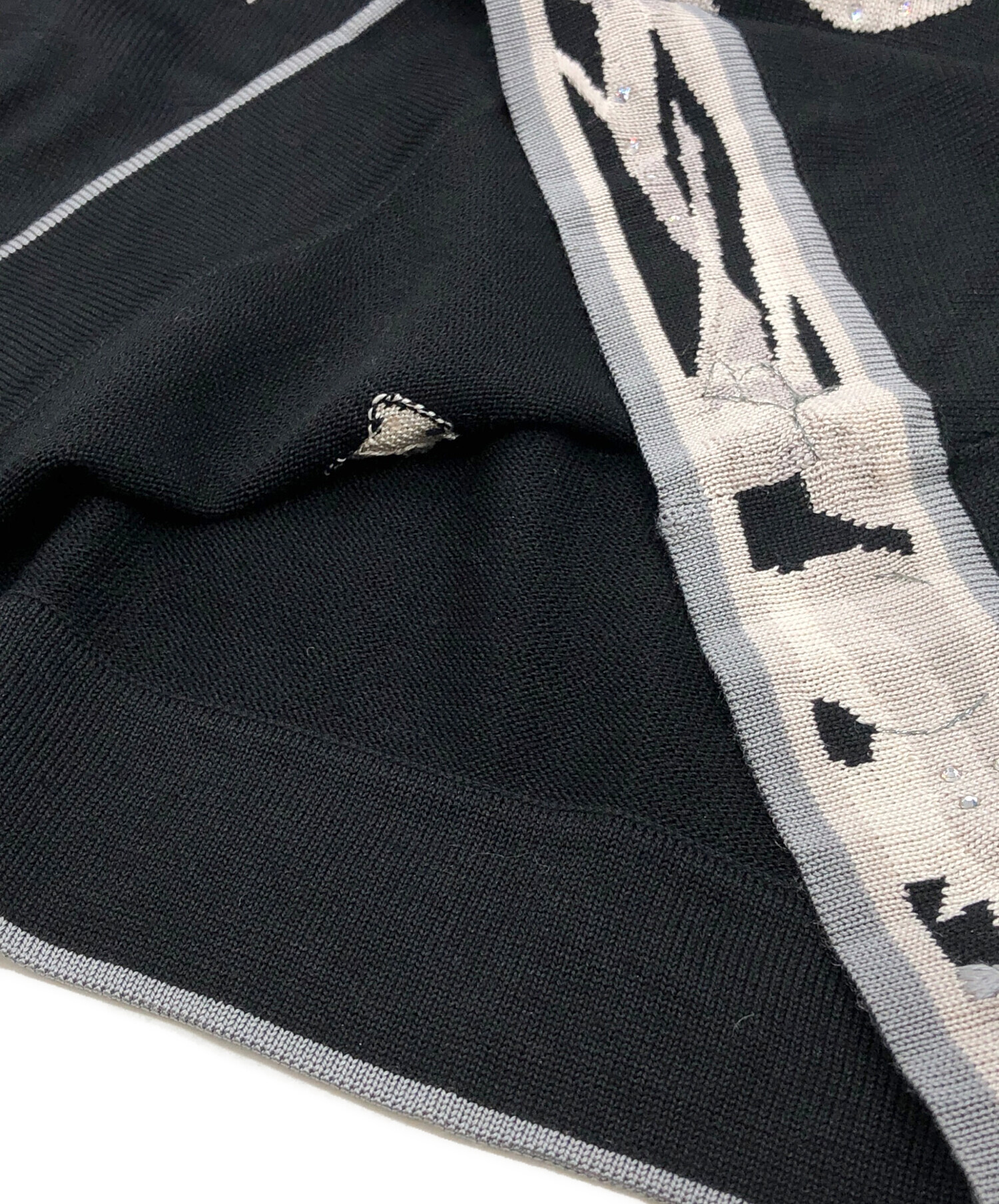 中古・古着通販】LEONARD (レオナール) 装飾フラワーニット ブラック