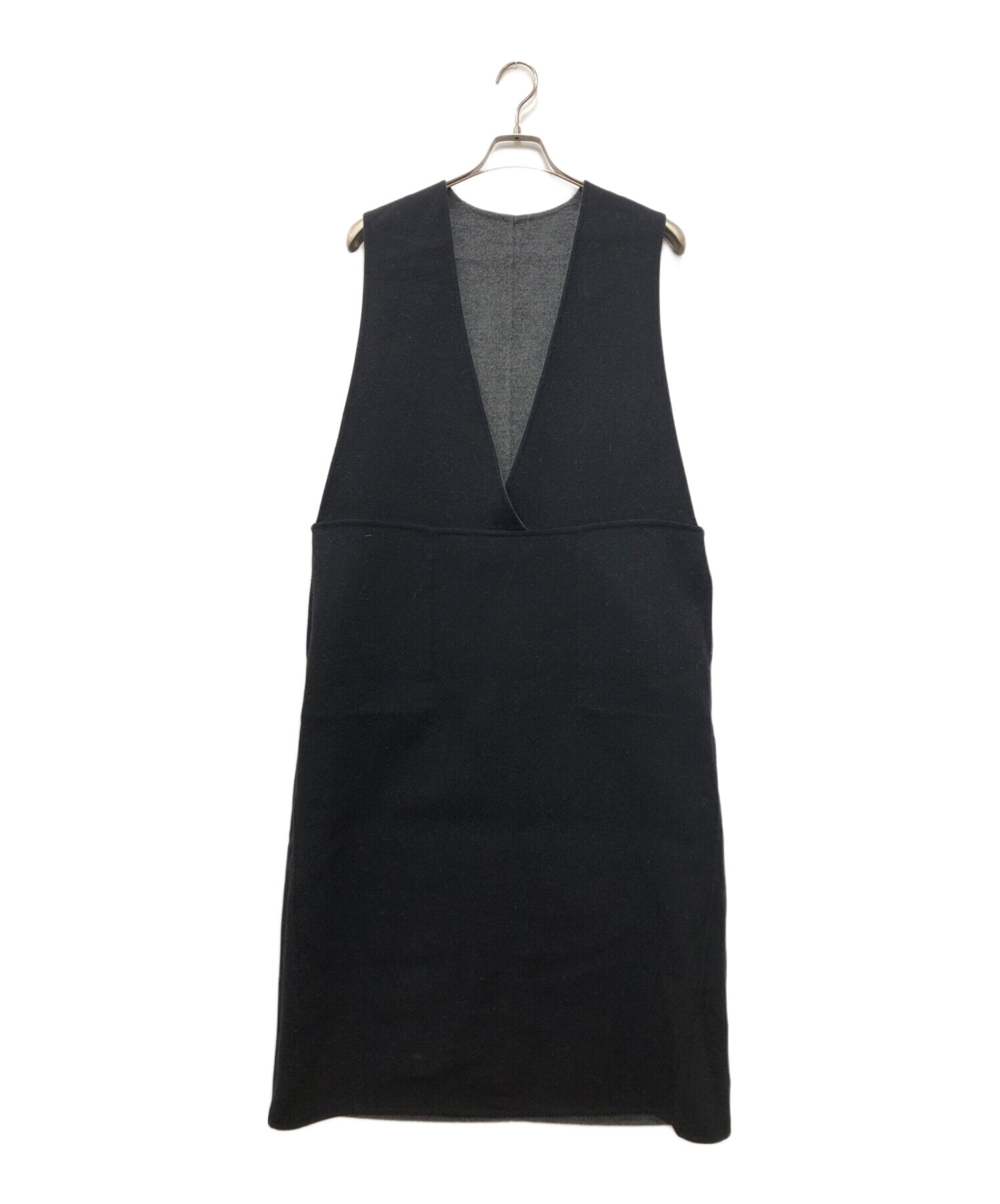 極美品 22AW Drawer ウールVネックノースリーブワンピース 中古・古着通販】Drawer (ドゥロワー) ウール リバー Vネック