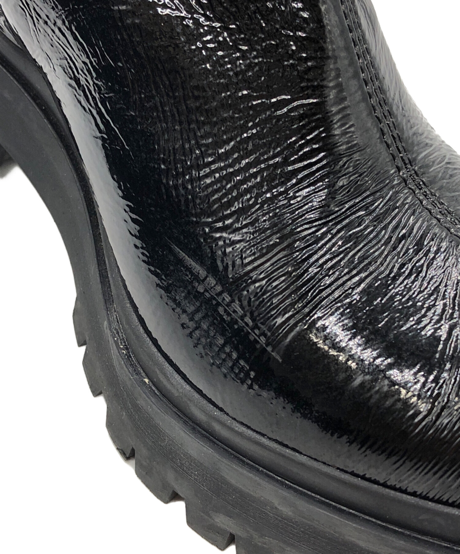 ミュウミュウ エナメル ミドルブーツ ピンヒール 37サイズ グレー ミュウミュウ エナメル ミドルブーツ ピンヒール 37サイズ グレー MIU