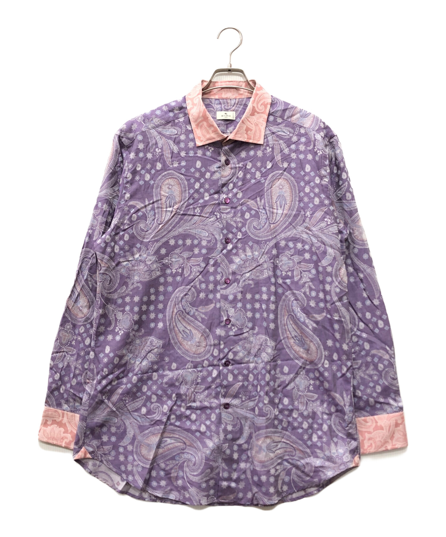 中古・古着通販】ETRO (エトロ) ペイズリー柄シャツ パープル サイズ