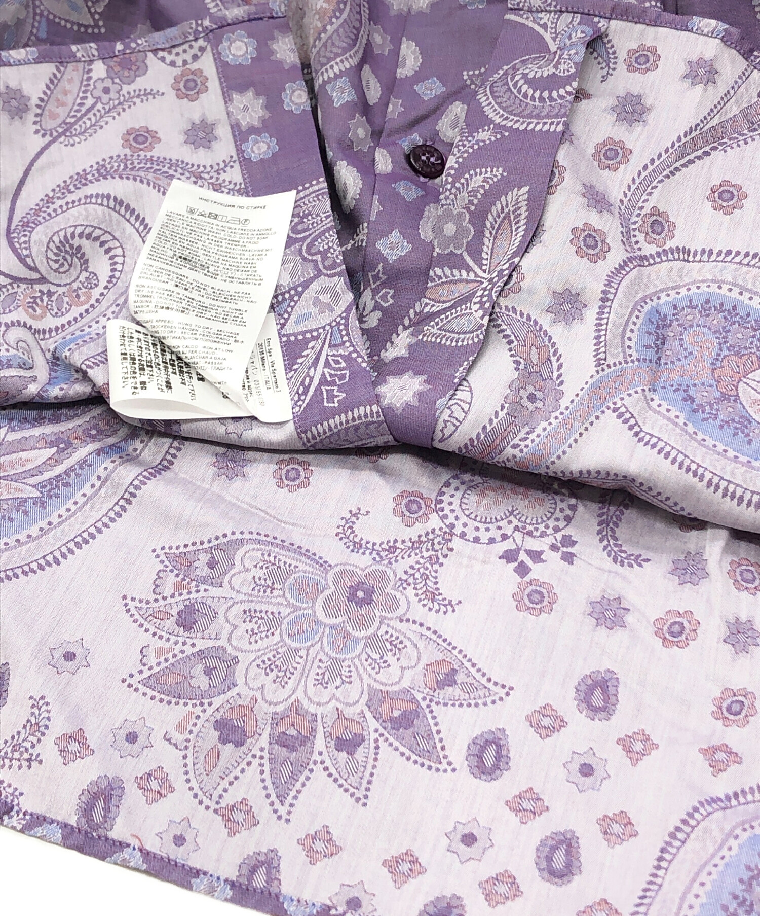 中古・古着通販】ETRO (エトロ) ペイズリー柄シャツ パープル サイズ