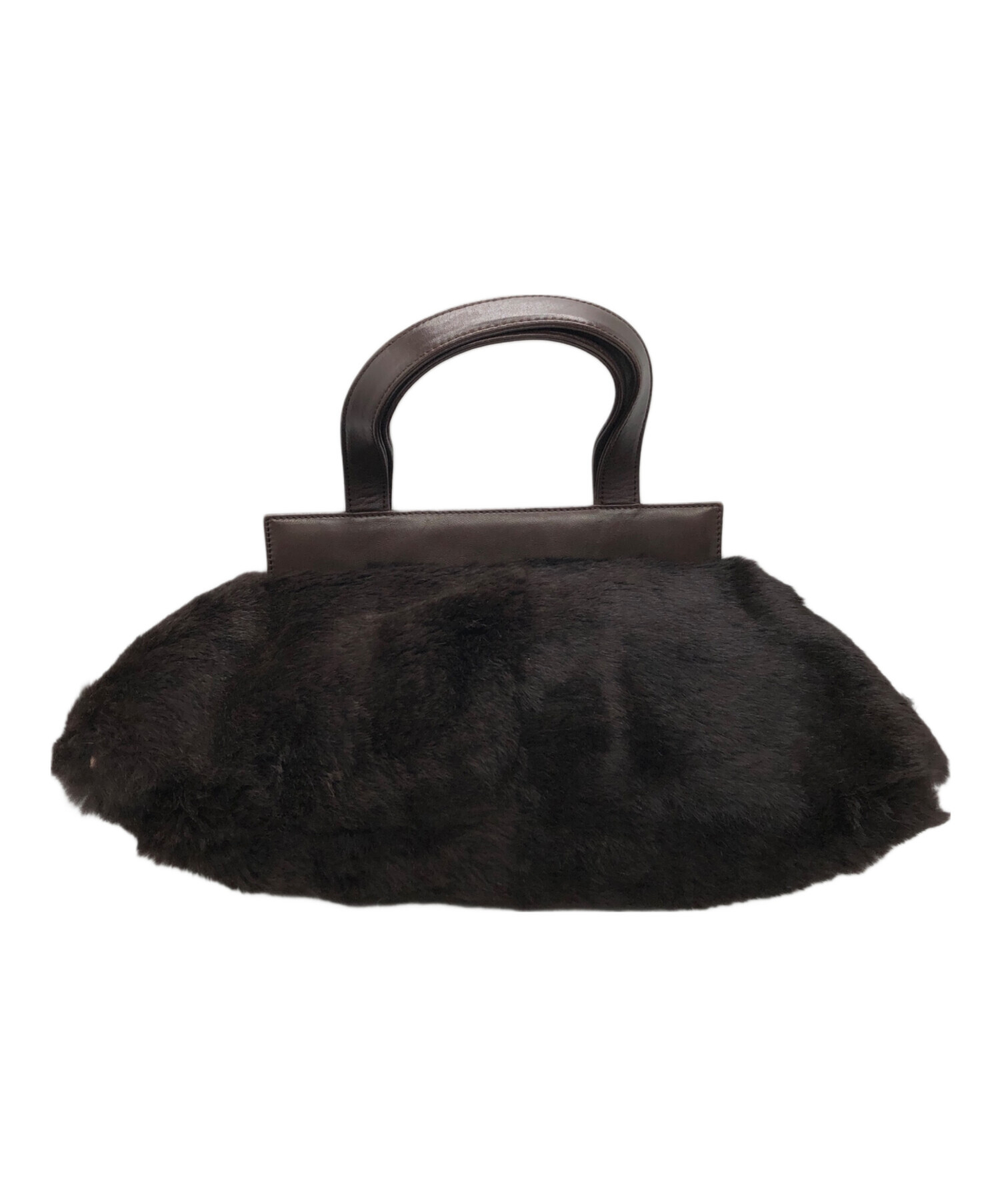 中古・古着通販】LOEWE (ロエベ) ファー切替ハンドバッグ ブラウン