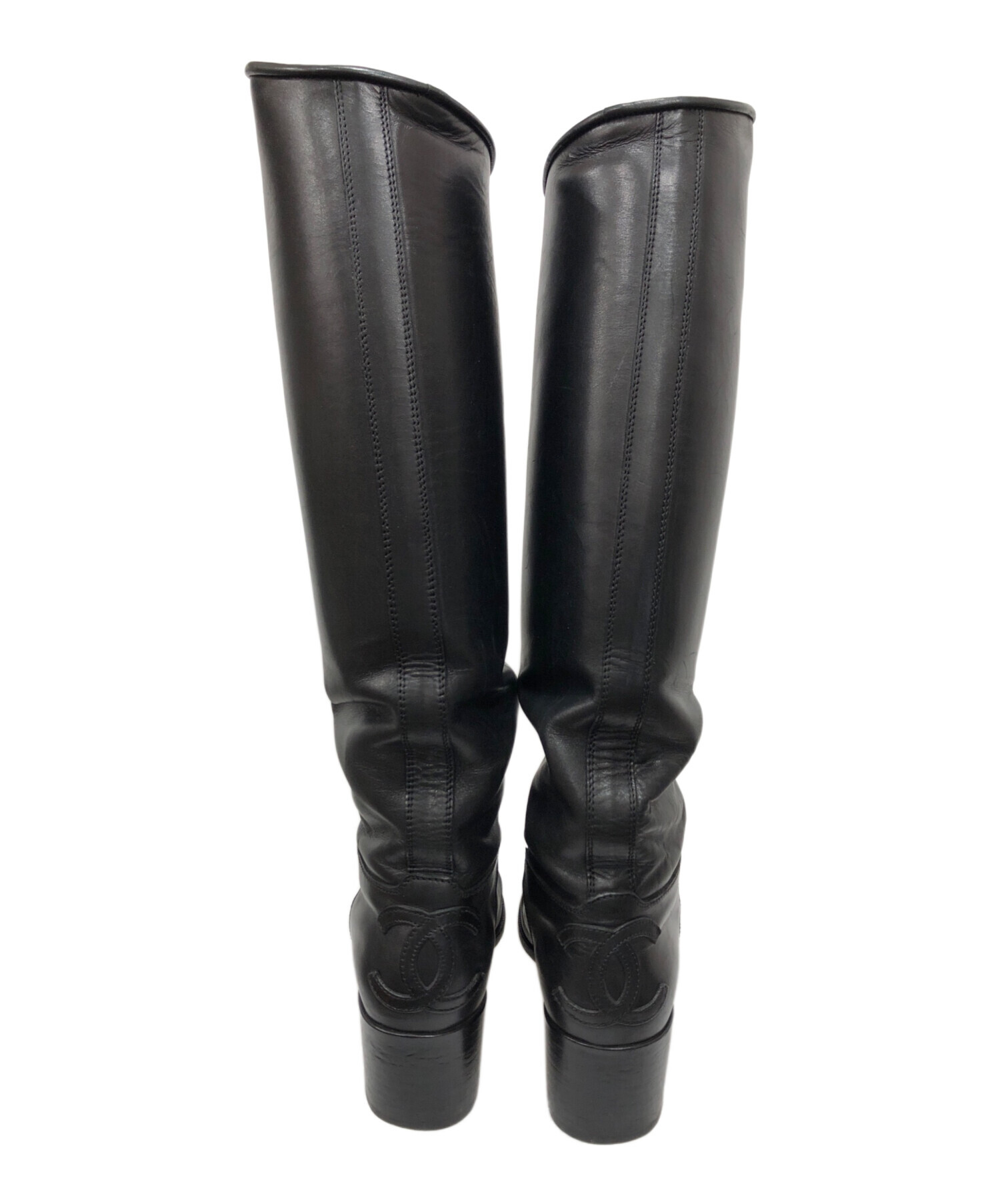 中古・古着通販】CHANEL (シャネル) ロングブーツ ブラック サイズ:36