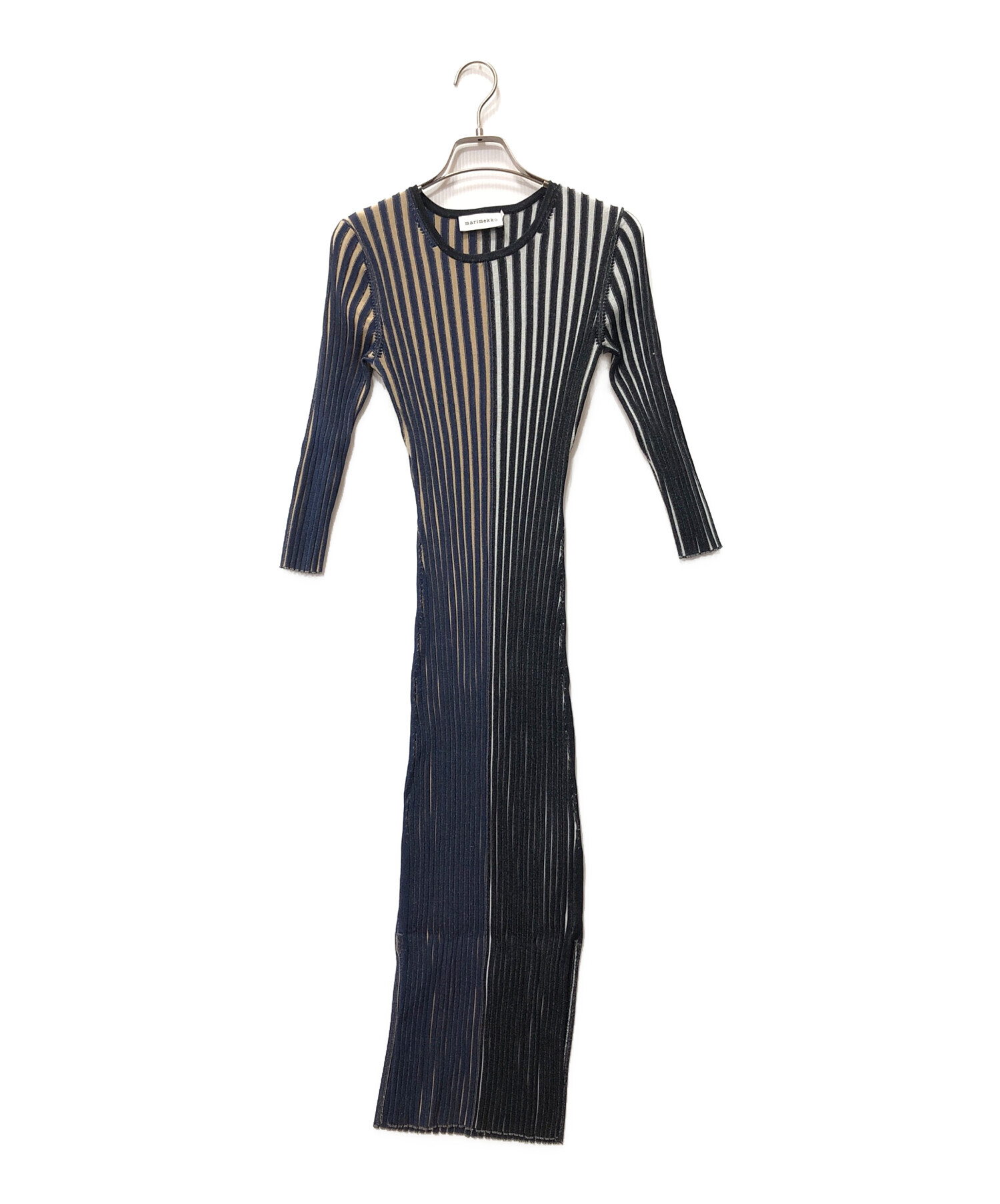 中古・古着通販】marimekko (マリメッコ) ニットワンピース ネイビー